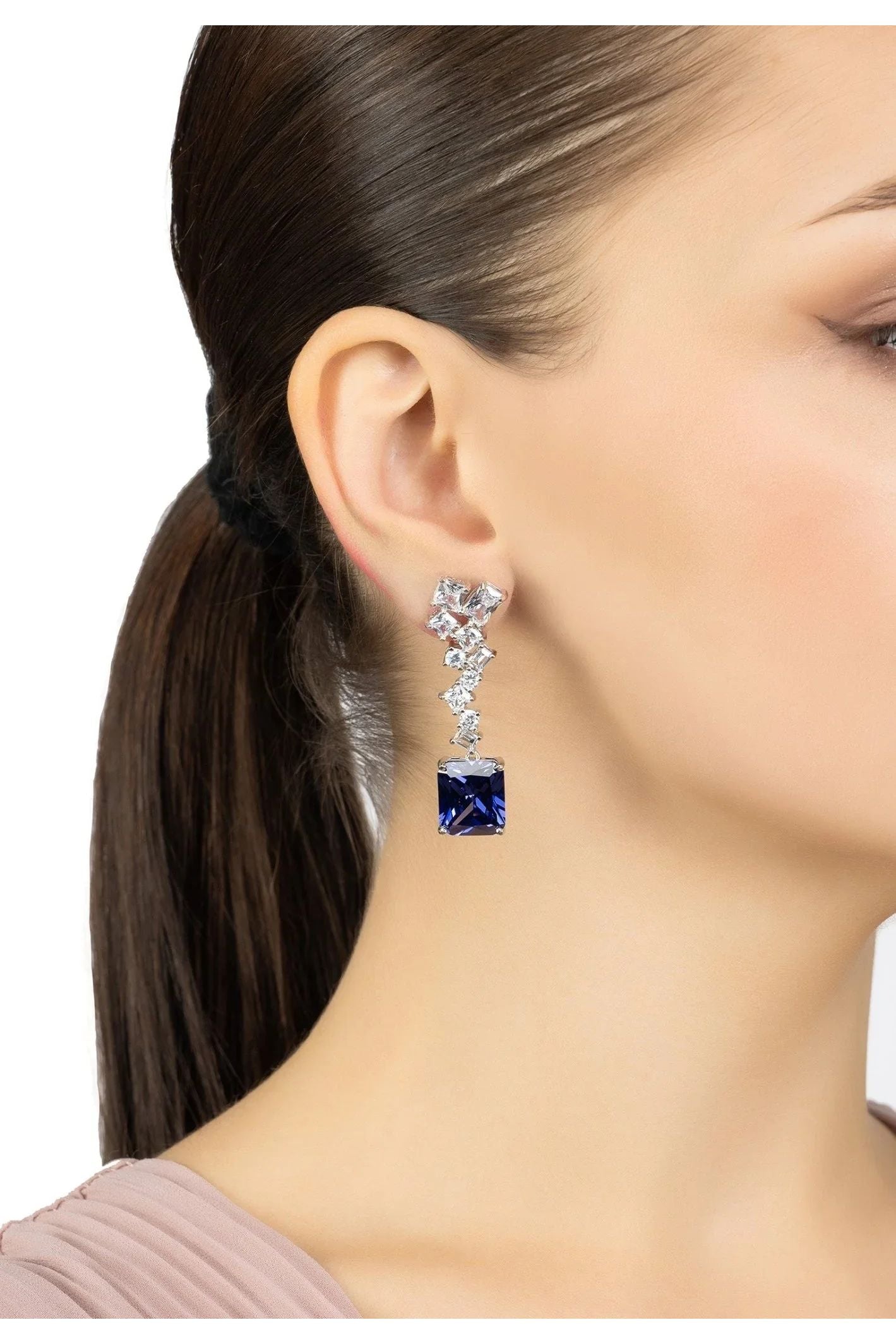 Diana Tanzanite Drop Earrings Silver - LATELITA Earrings