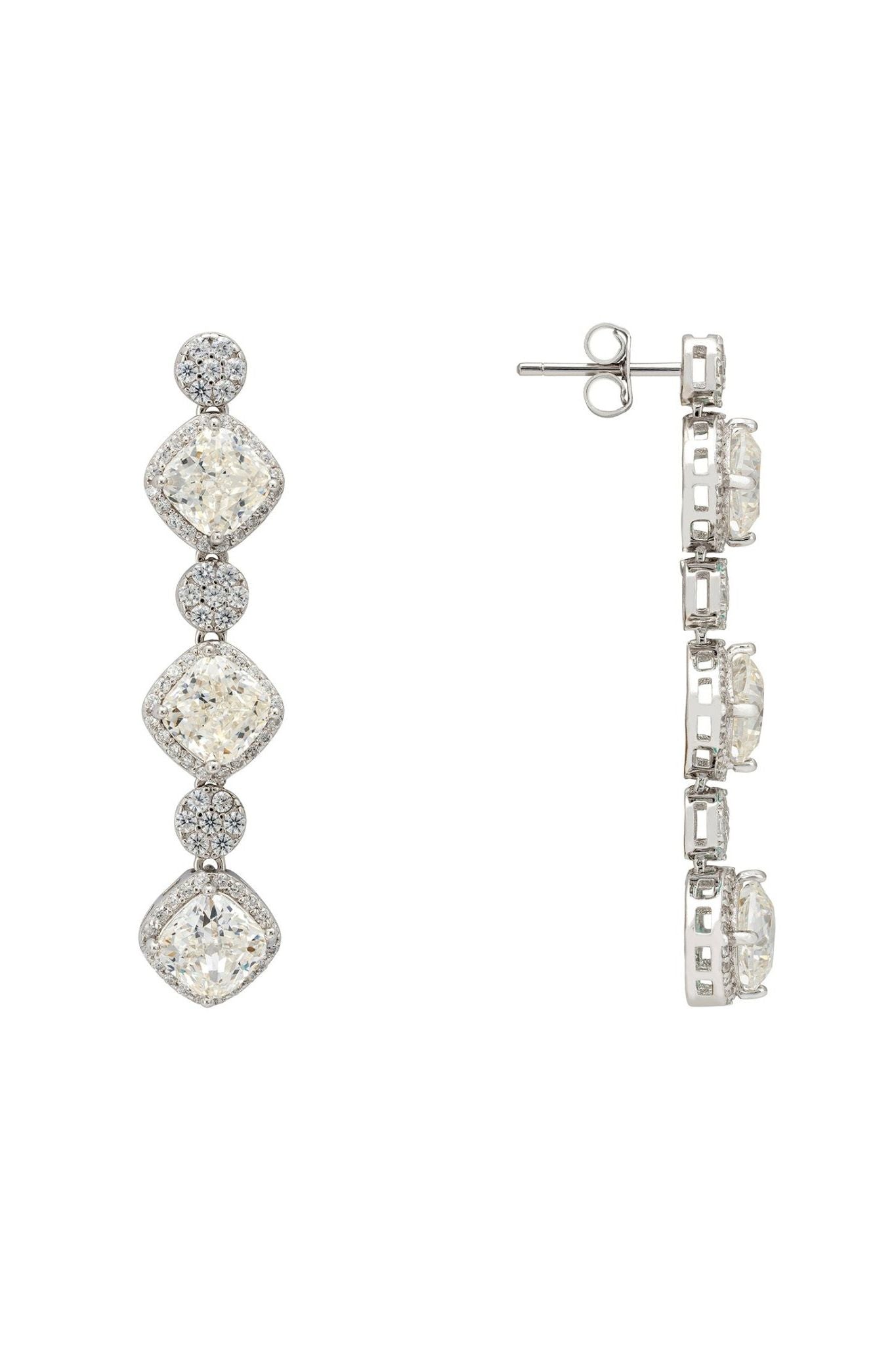 Elena Drop Earrings Moissanite Silver - LATELITA Earrings