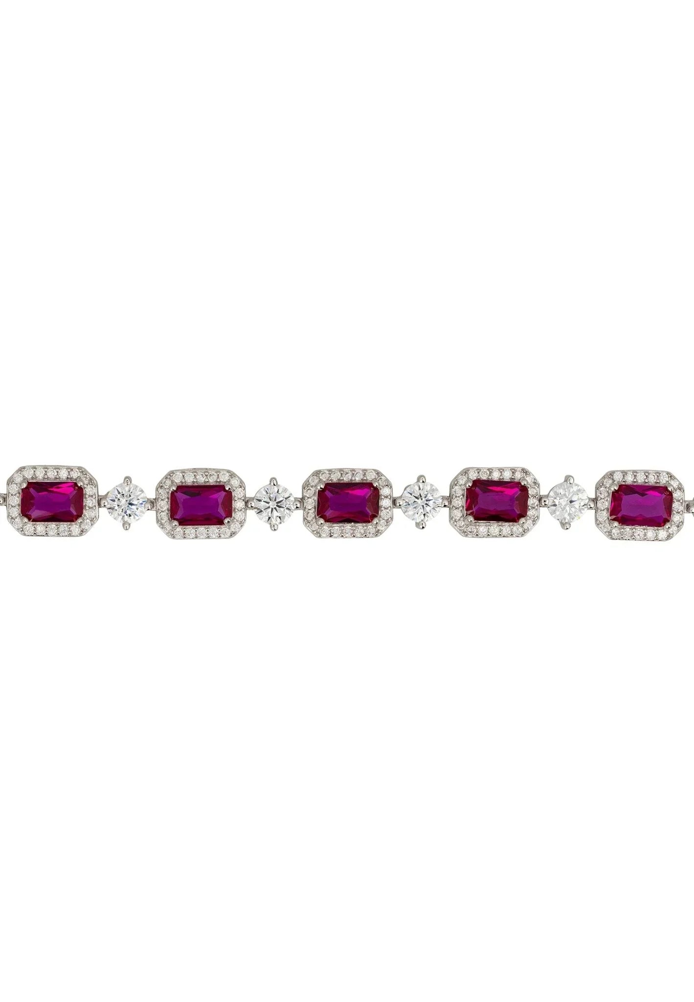 Elena Gemstone Bracelet Ruby Silver - LATELITA Bracelets