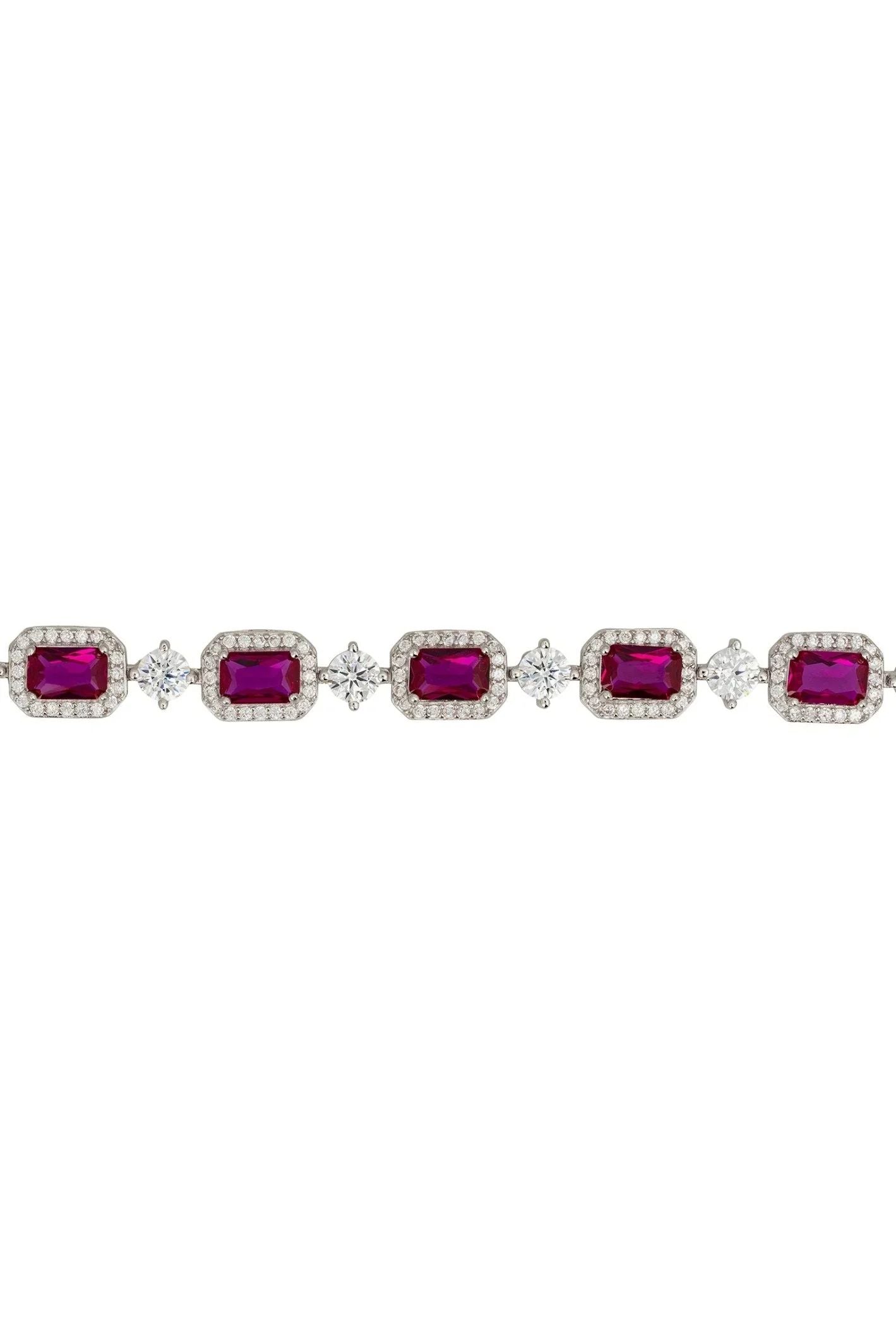 Elena Gemstone Bracelet Ruby Silver - LATELITA Bracelets