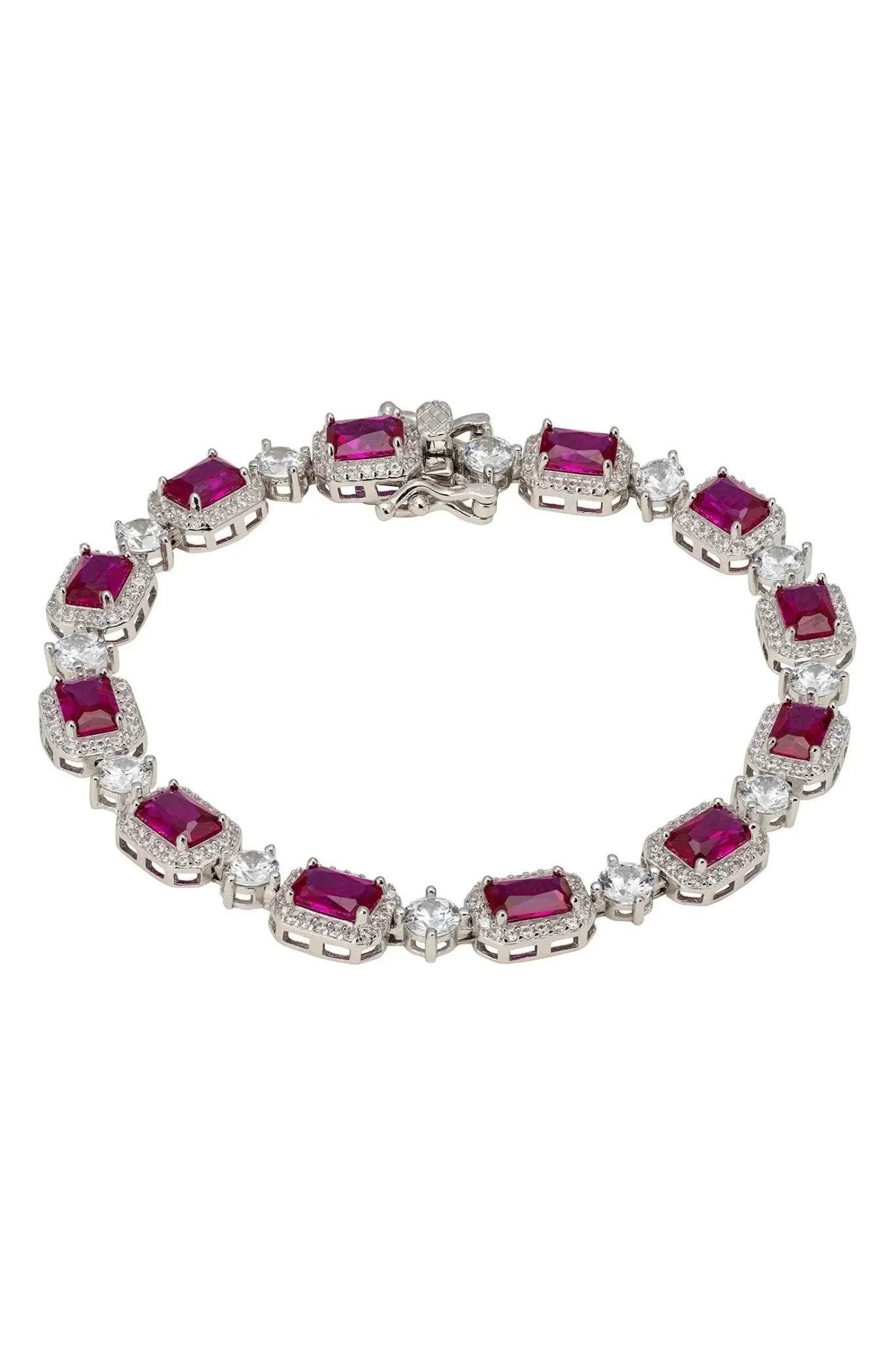 Elena Gemstone Bracelet Ruby Silver - LATELITA Bracelets