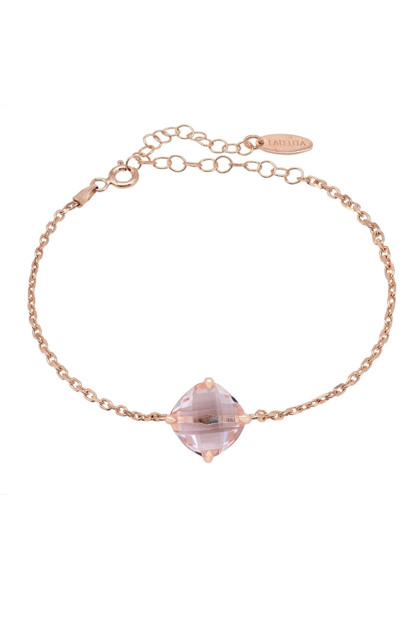 Empress Gemstone Bracelet Rosegold Rose Quartz - LATELITA Bracelets