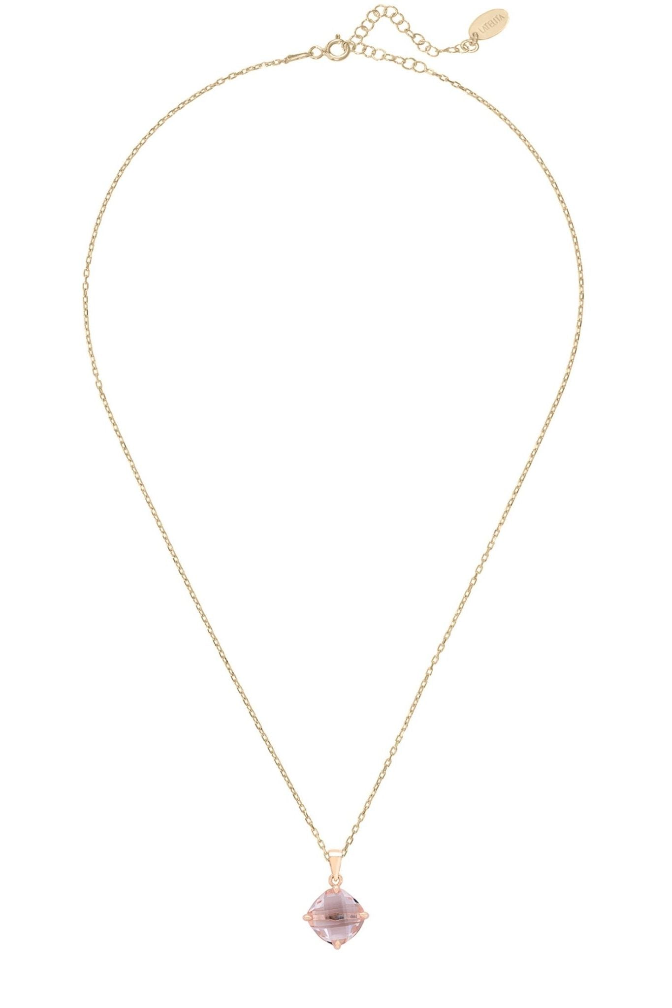 Empress Gemstone Necklace Rosegold Rose Quartz - LATELITA Necklaces