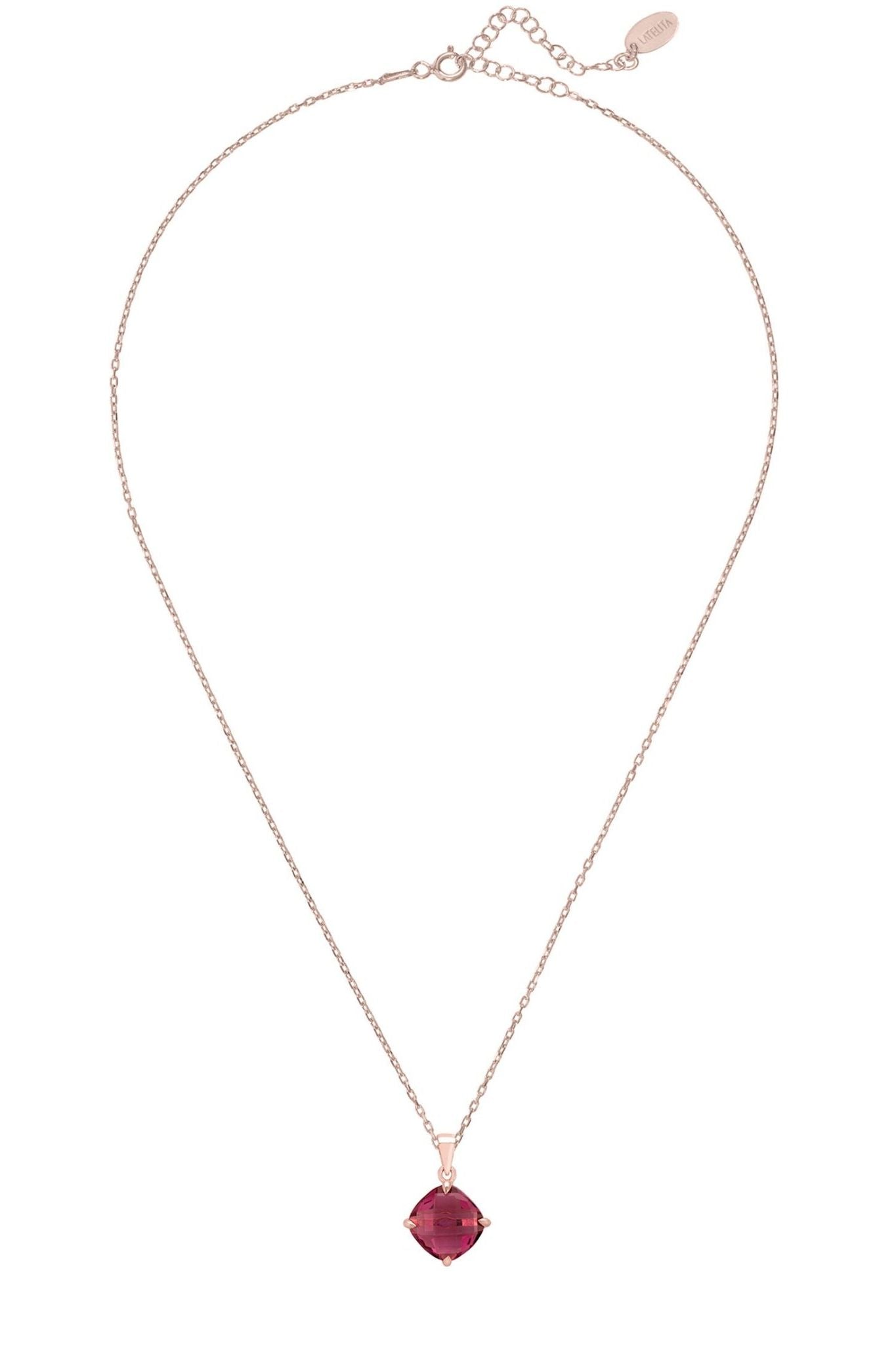 Empress Pink Tourmaline Gemstone Necklace Rosegold - LATELITA Necklaces