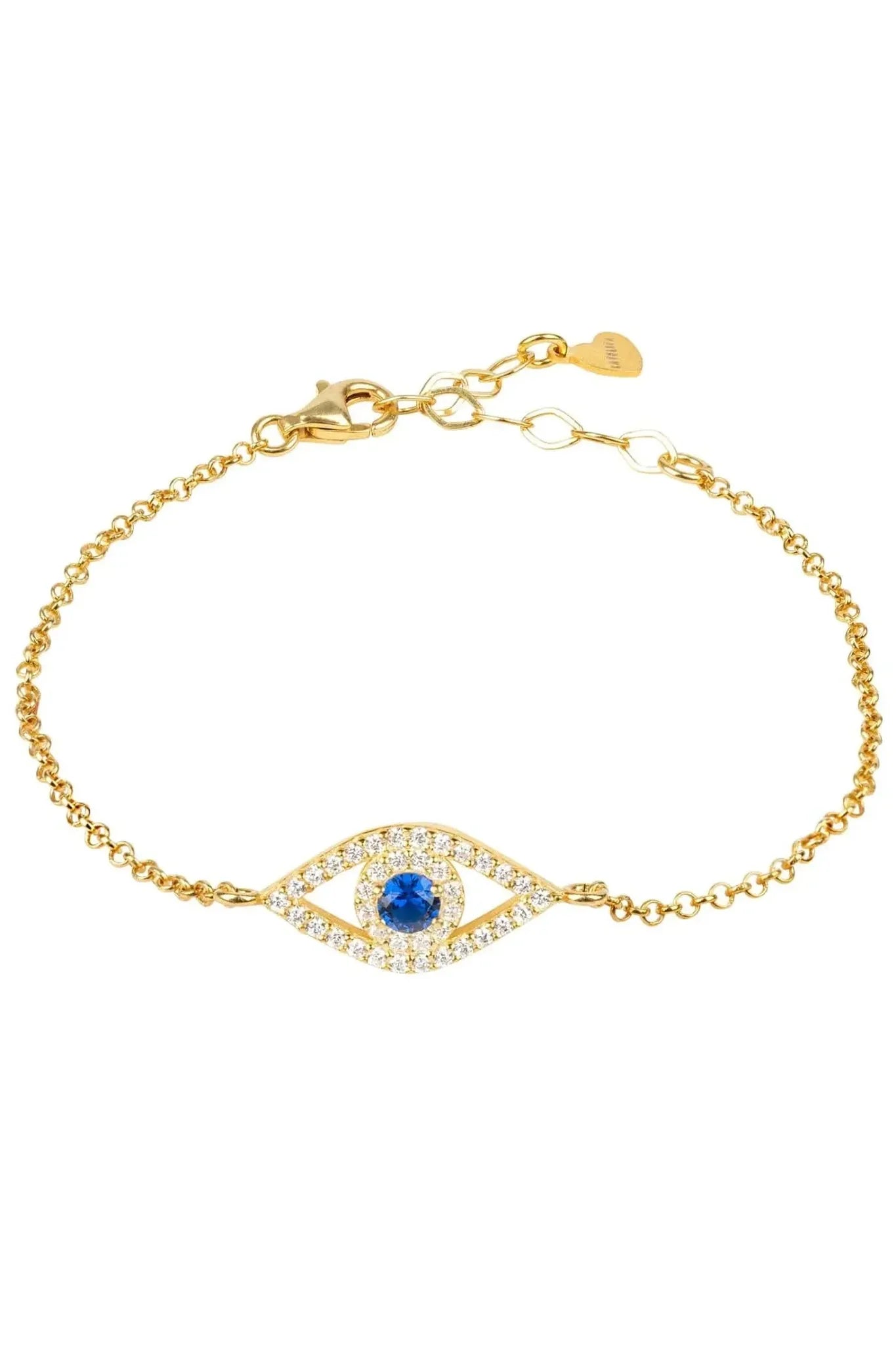 Evil Eye Elliptical Bracelet Blue Gold - LATELITA Bracelets