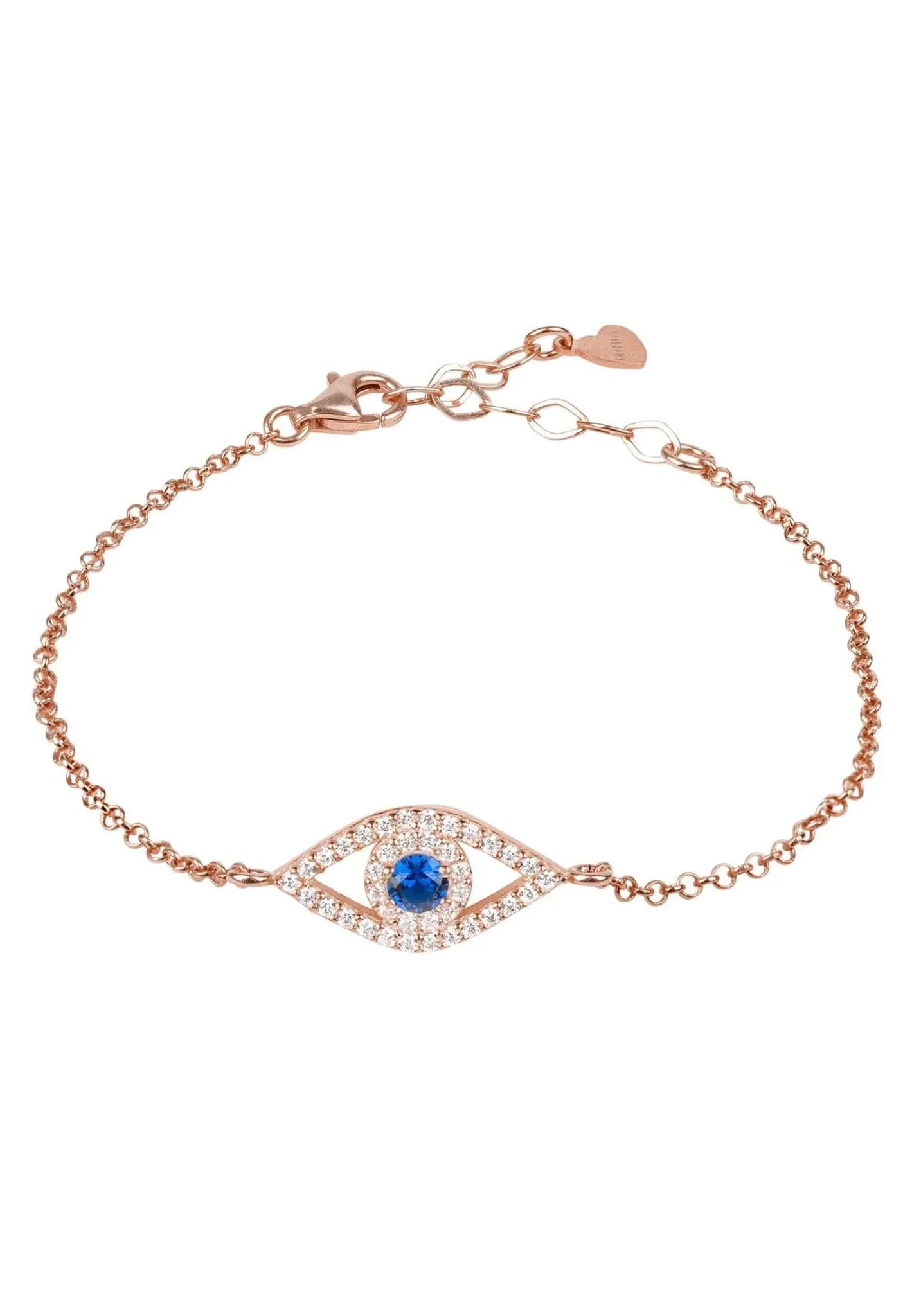 Evil Eye Elliptical Bracelet Blue Rosegold - LATELITA Bracelets