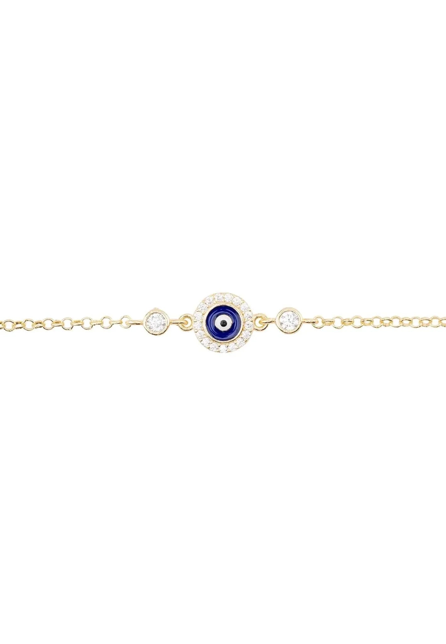 Evil Eye Enamel Dark Blue Bracelet Gold - LATELITA Bracelets
