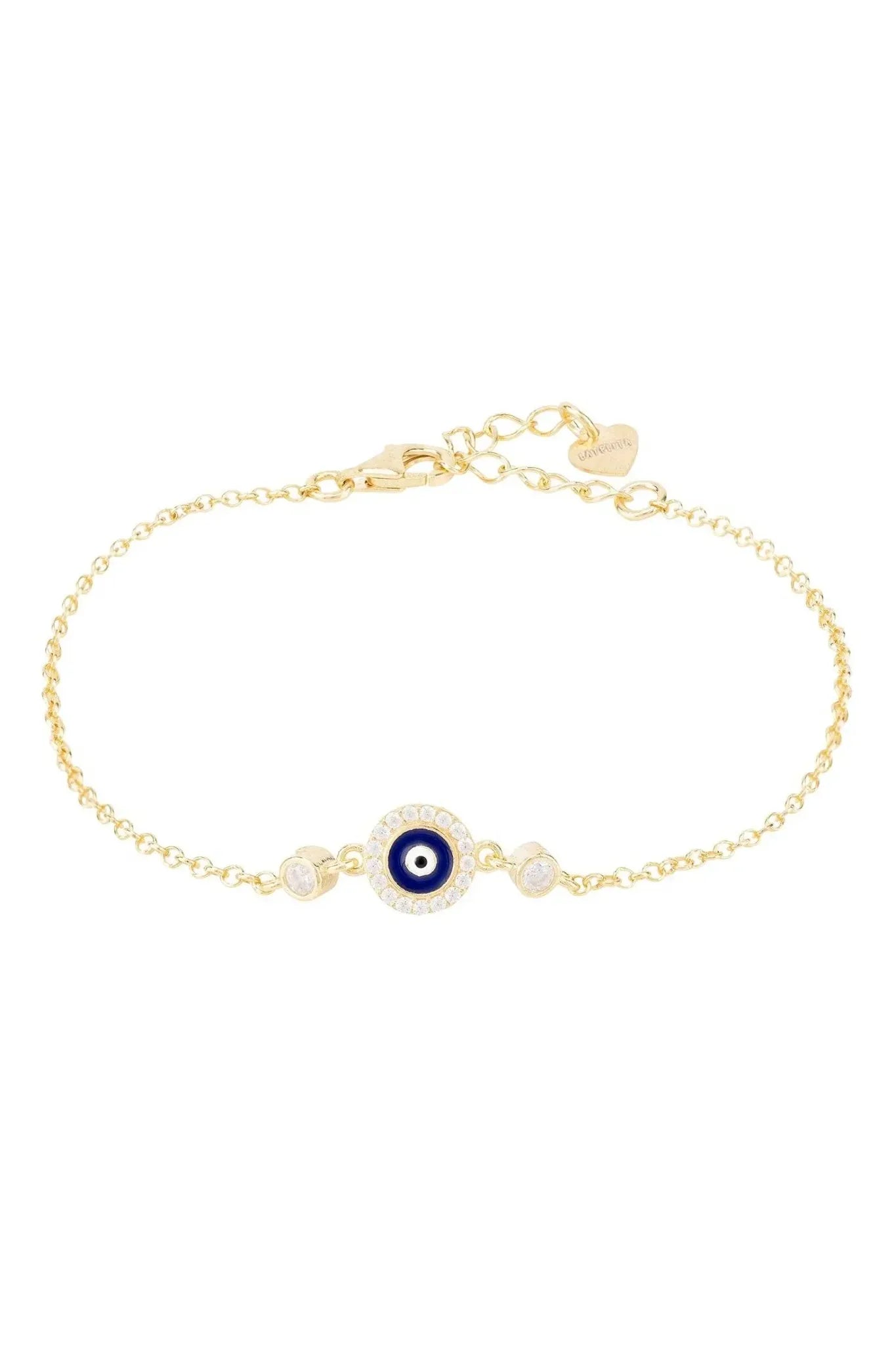 Evil Eye Enamel Dark Blue Bracelet Gold - LATELITA Bracelets