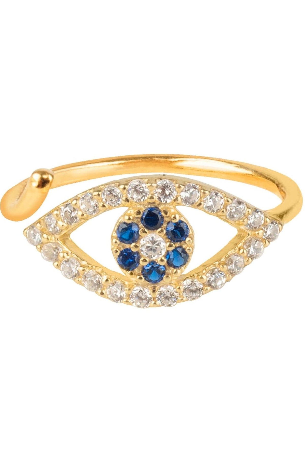 Evil Eye Midi Pinky Ring Gold - LATELITA Rings
