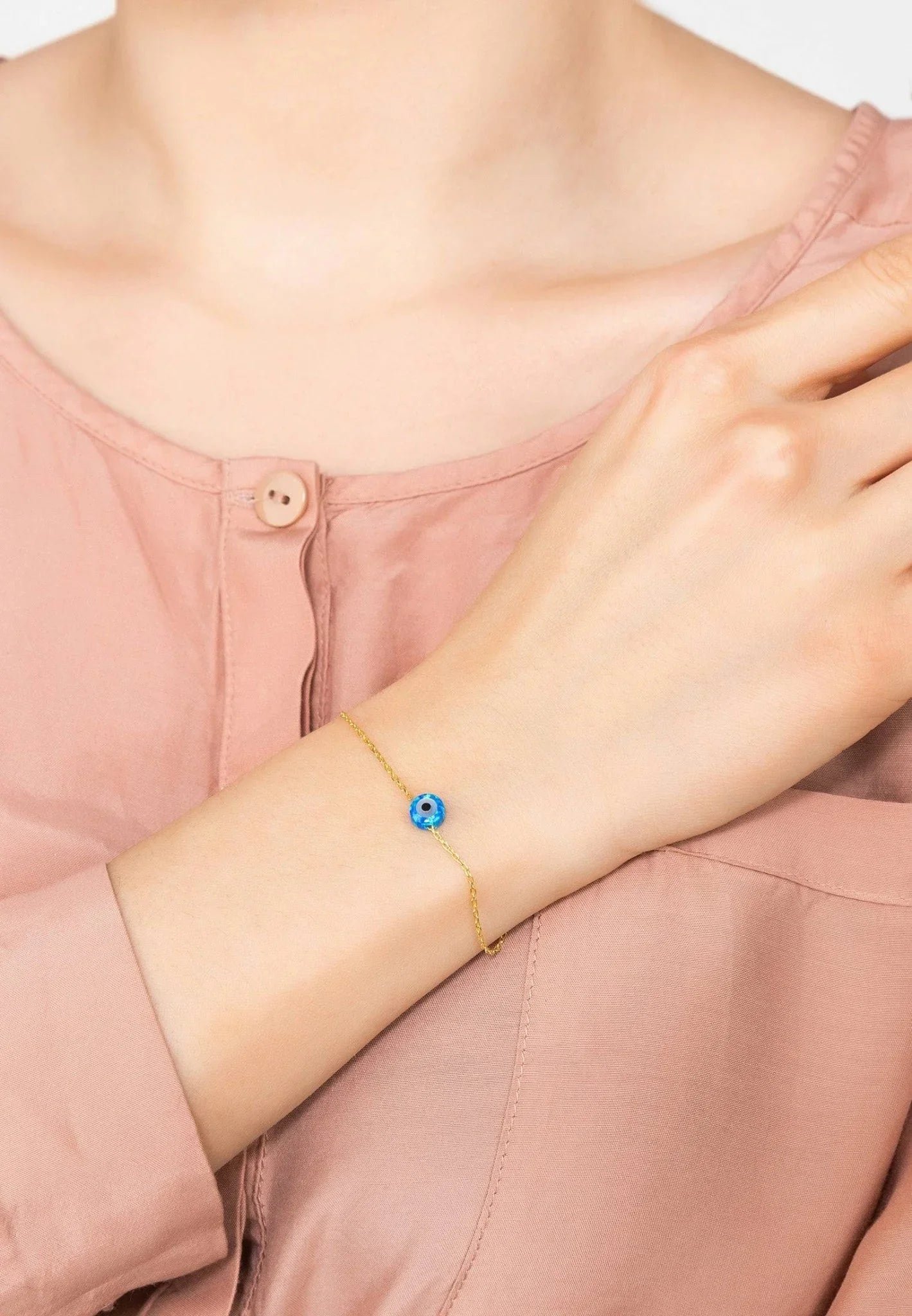 Evil Eye Mini Opalite Bracelet Gold - LATELITA Bracelets
