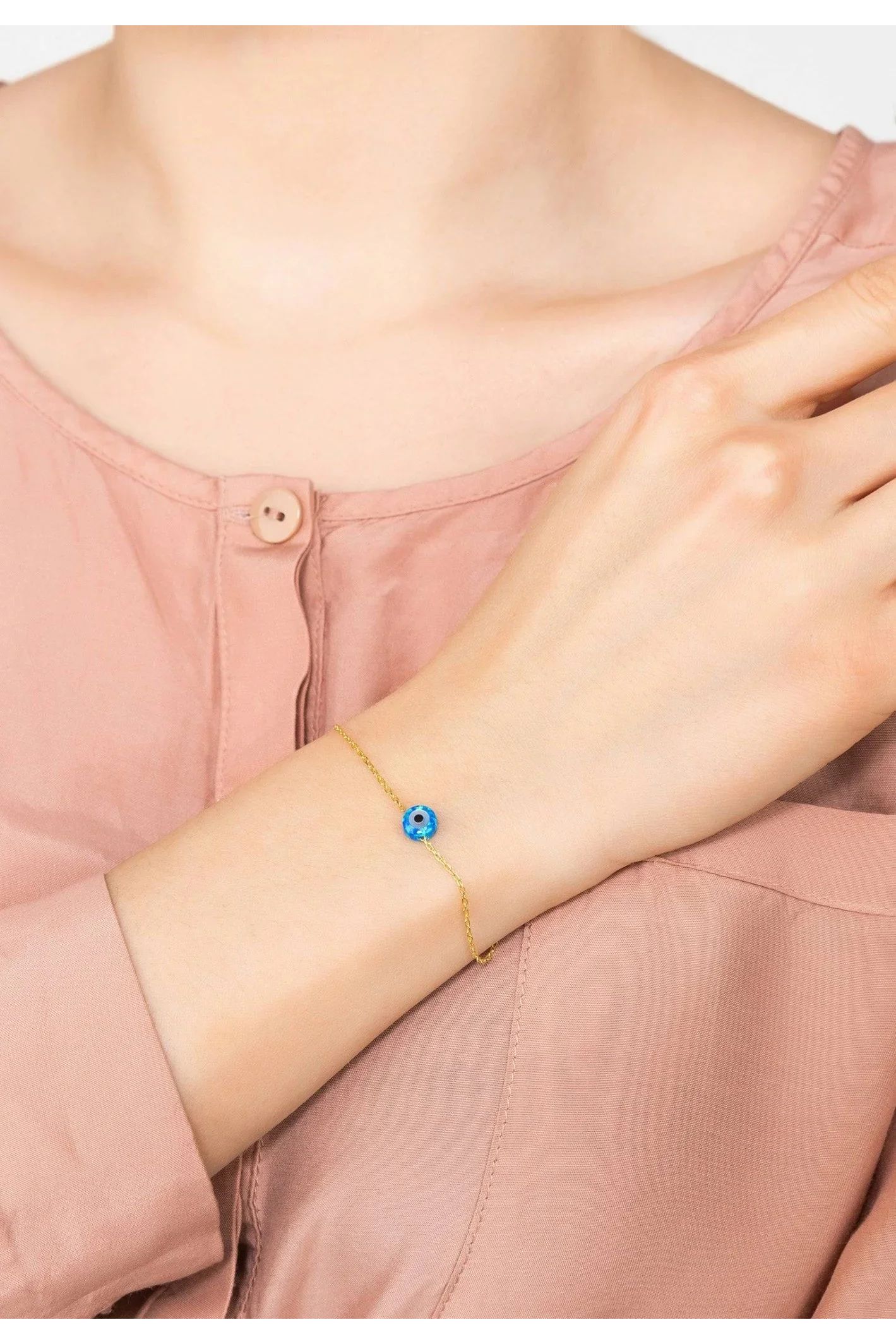 Evil Eye Mini Opalite Bracelet Gold - LATELITA Bracelets