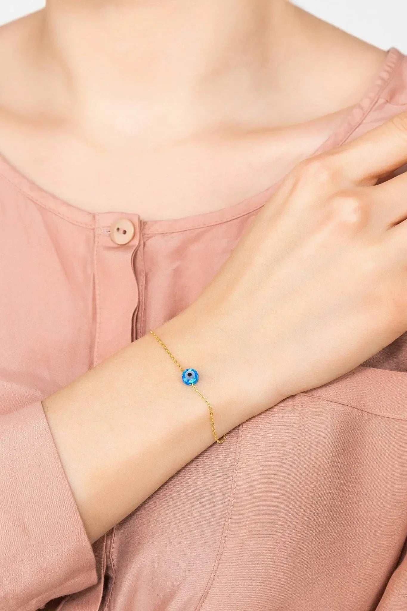 Evil Eye Mini Opalite Bracelet Gold - LATELITA Bracelets