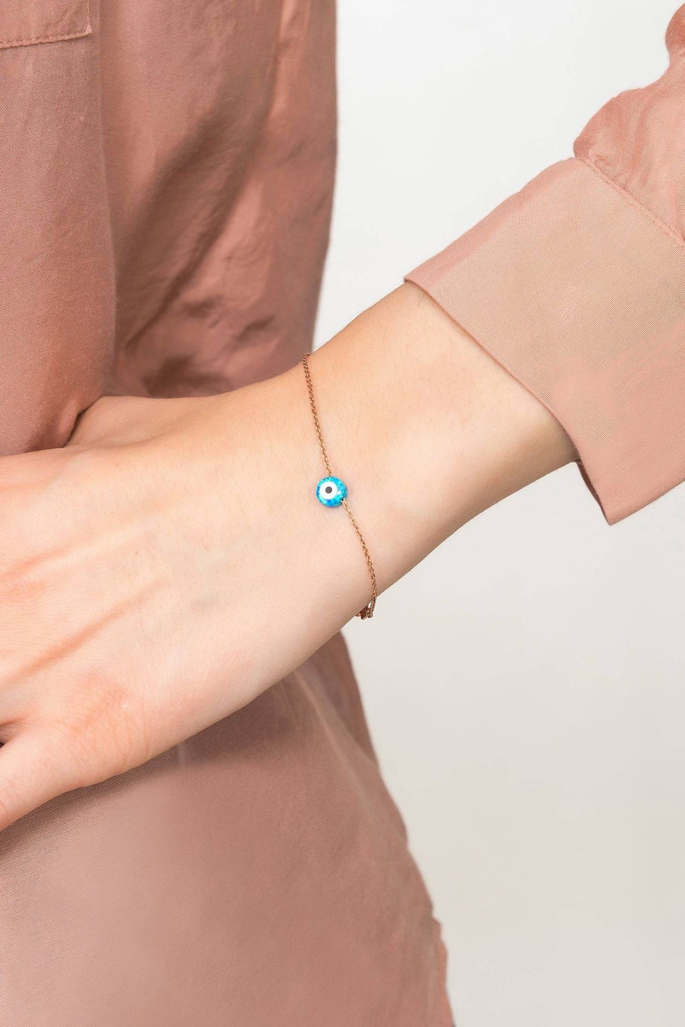 Evil Eye Mini Opalite Bracelet Rosegold - LATELITA Bracelets