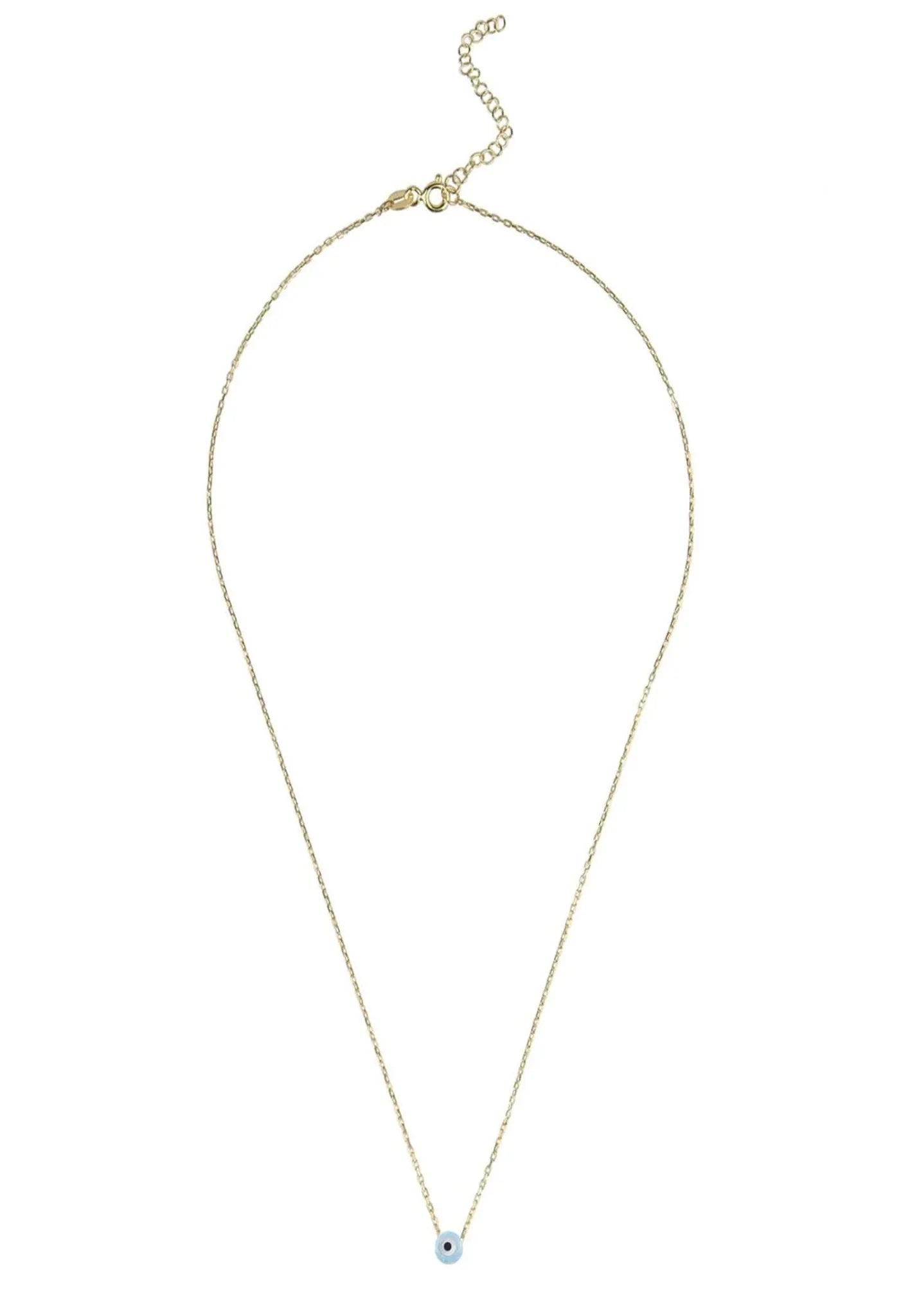 Evil Eye Mini Opalite Pendant Necklace Gold - LATELITA Necklaces