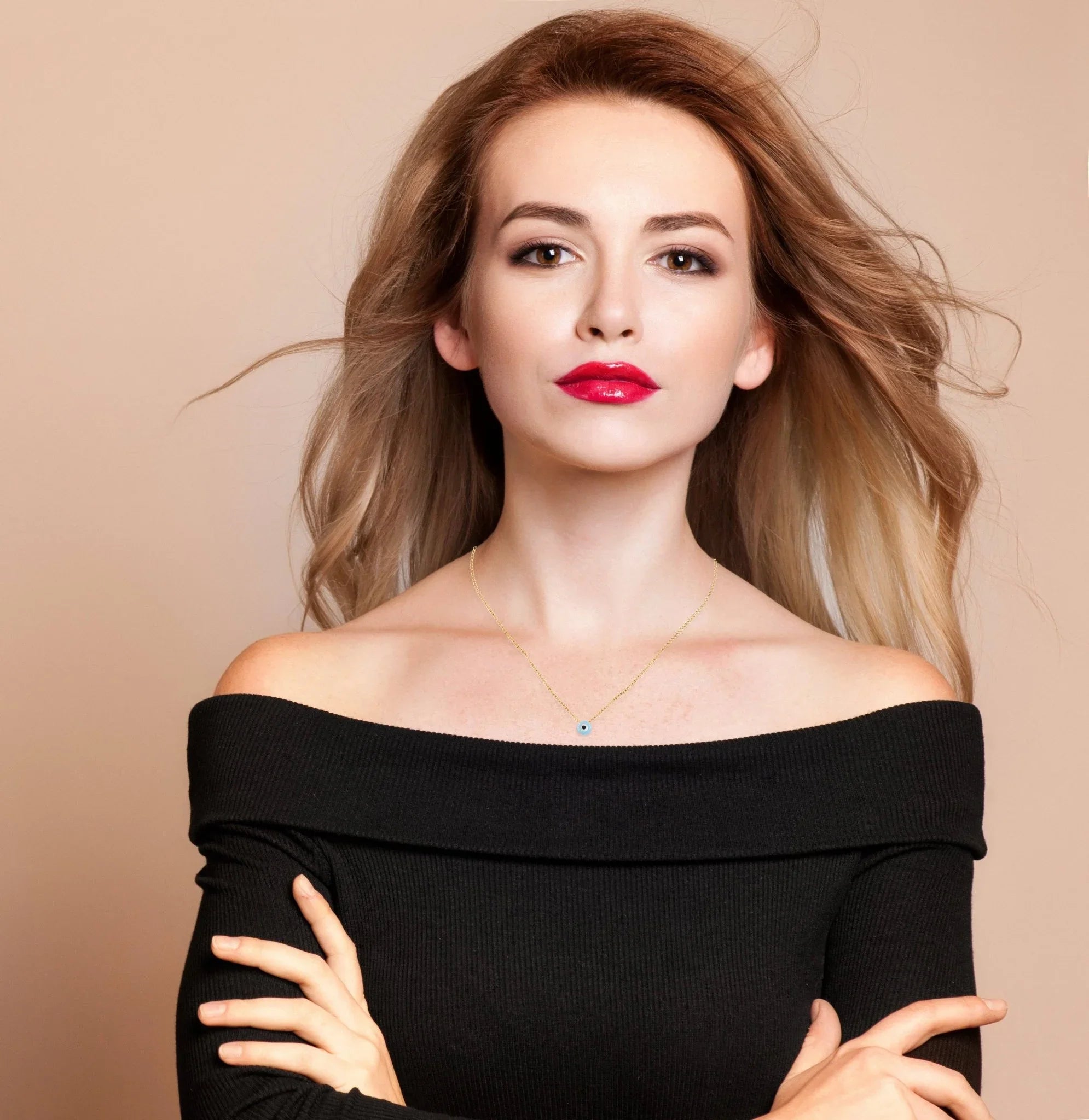 Evil Eye Mini Opalite Pendant Necklace Gold - LATELITA Necklaces