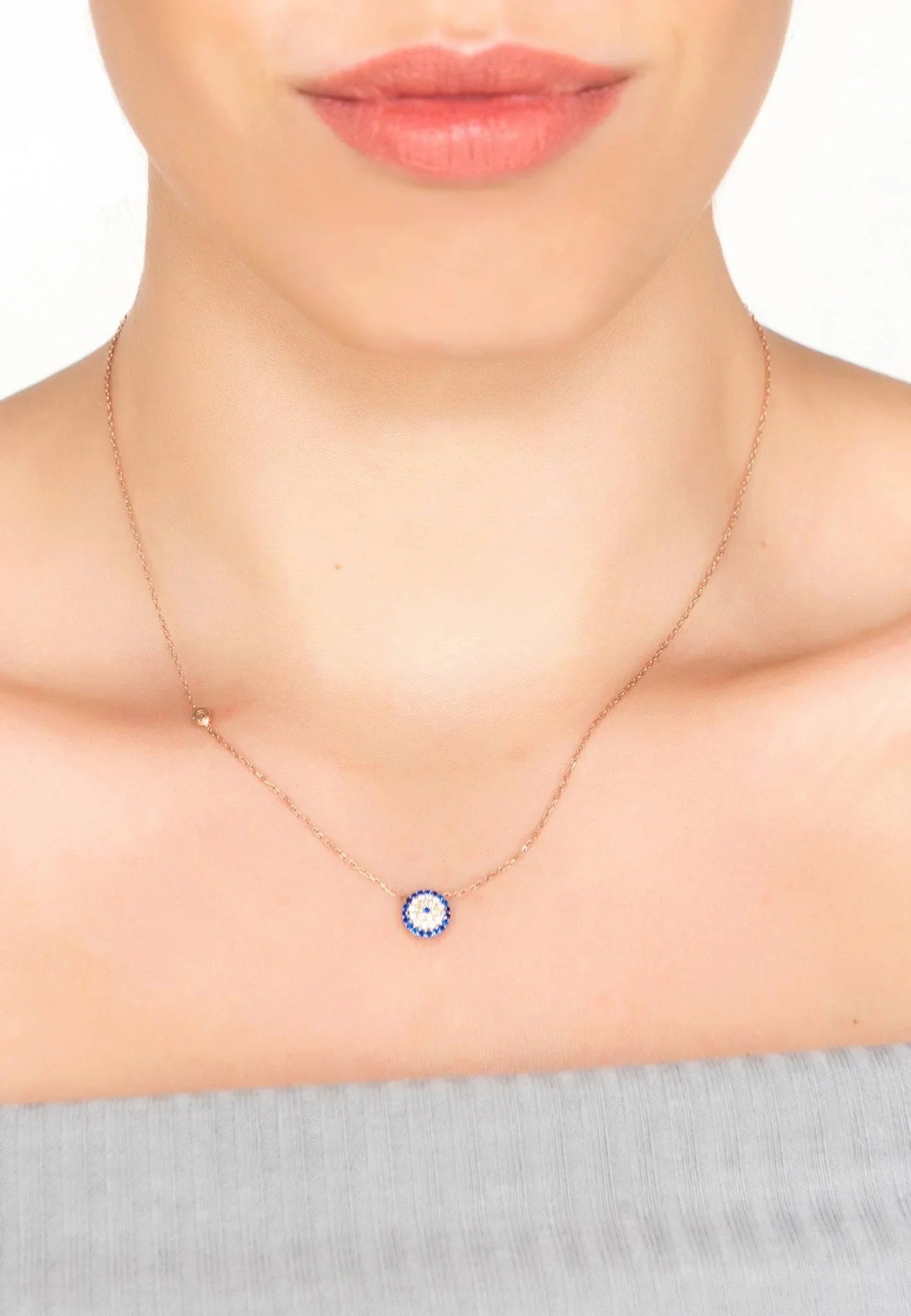 Evil Eye Necklace Rosegold - LATELITA Necklaces