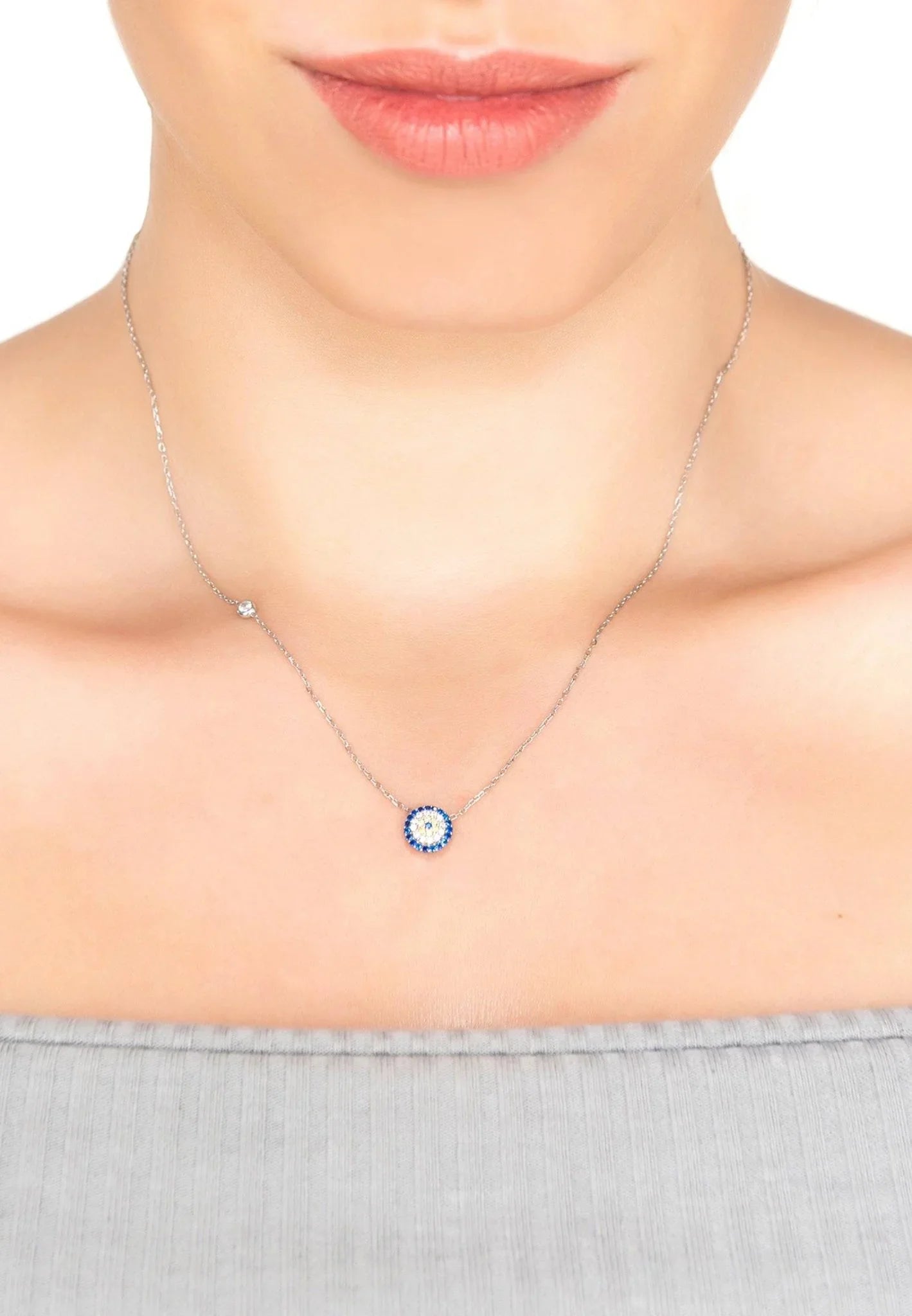 Evil Eye Necklace Silver - LATELITA Necklaces