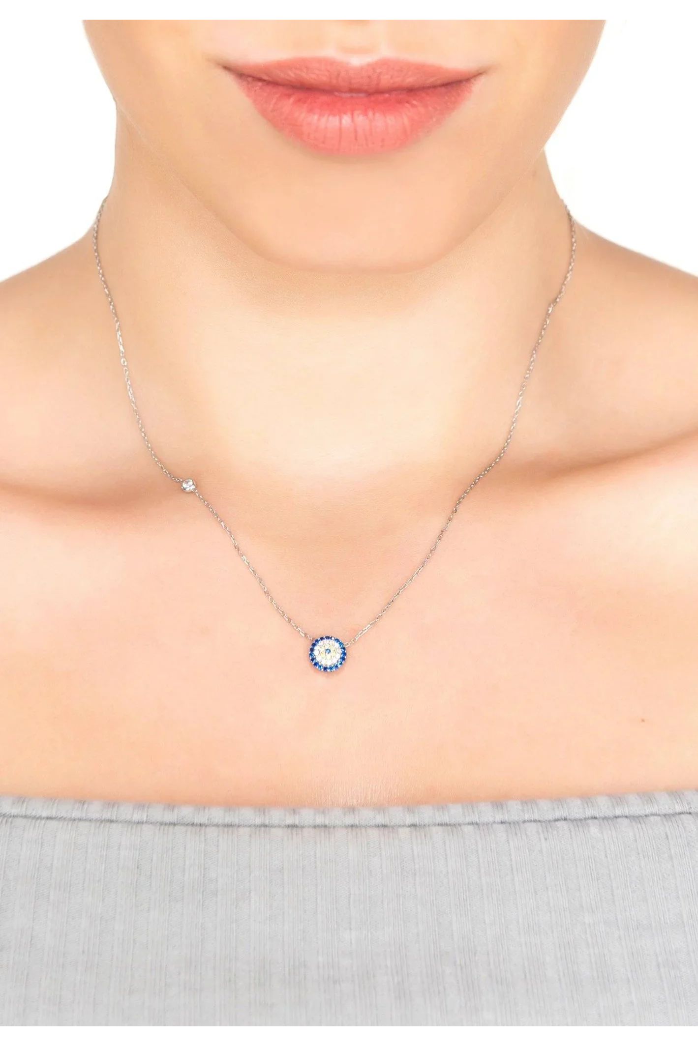 Evil Eye Necklace Silver - LATELITA Necklaces