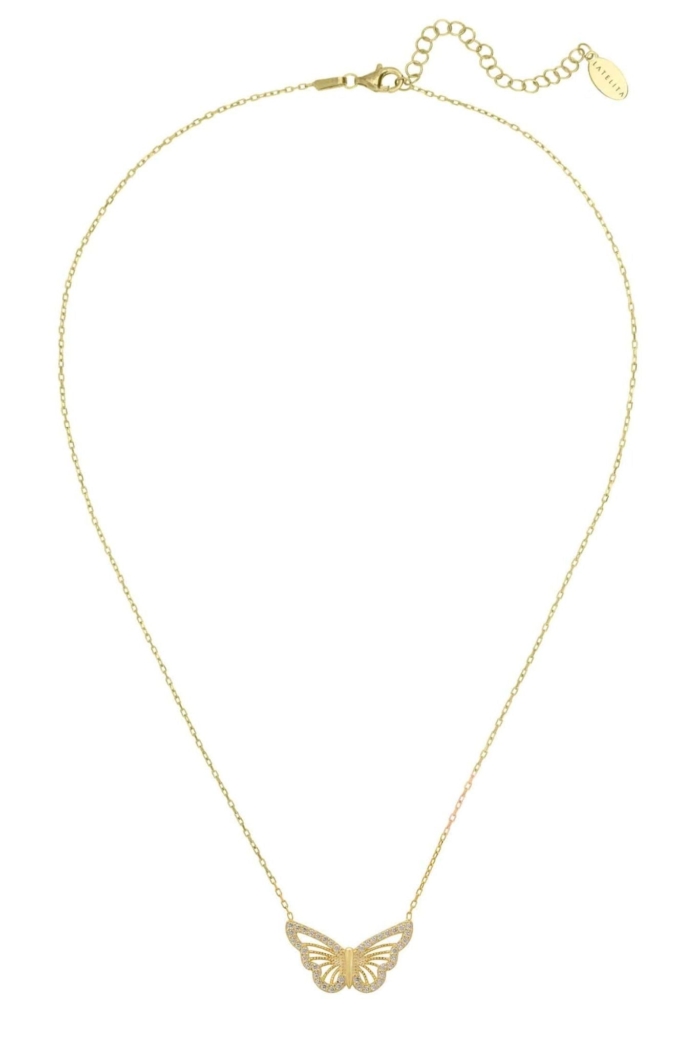 Filigree Butterfly Necklace Gold - LATELITA Necklaces