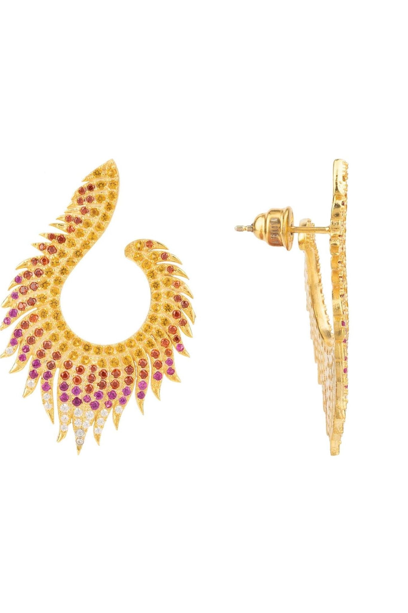 Flame Earrings Golden Fire Gold - LATELITA Earrings