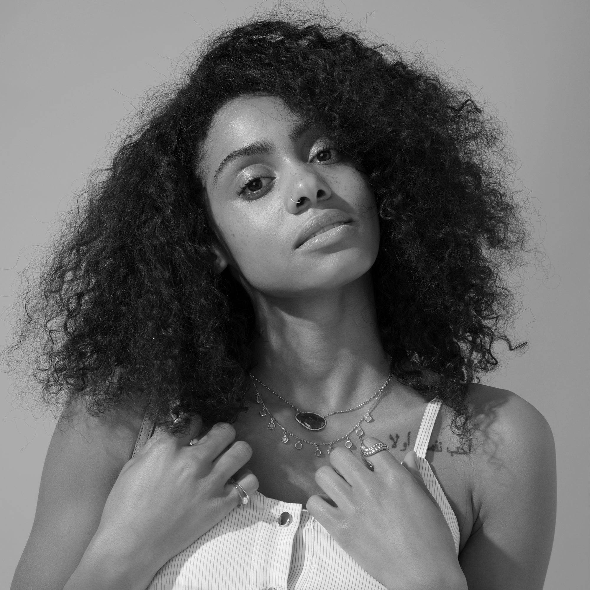 Florence Round Gemstone Necklace Rosegold Rose Quartz - LATELITA Necklaces