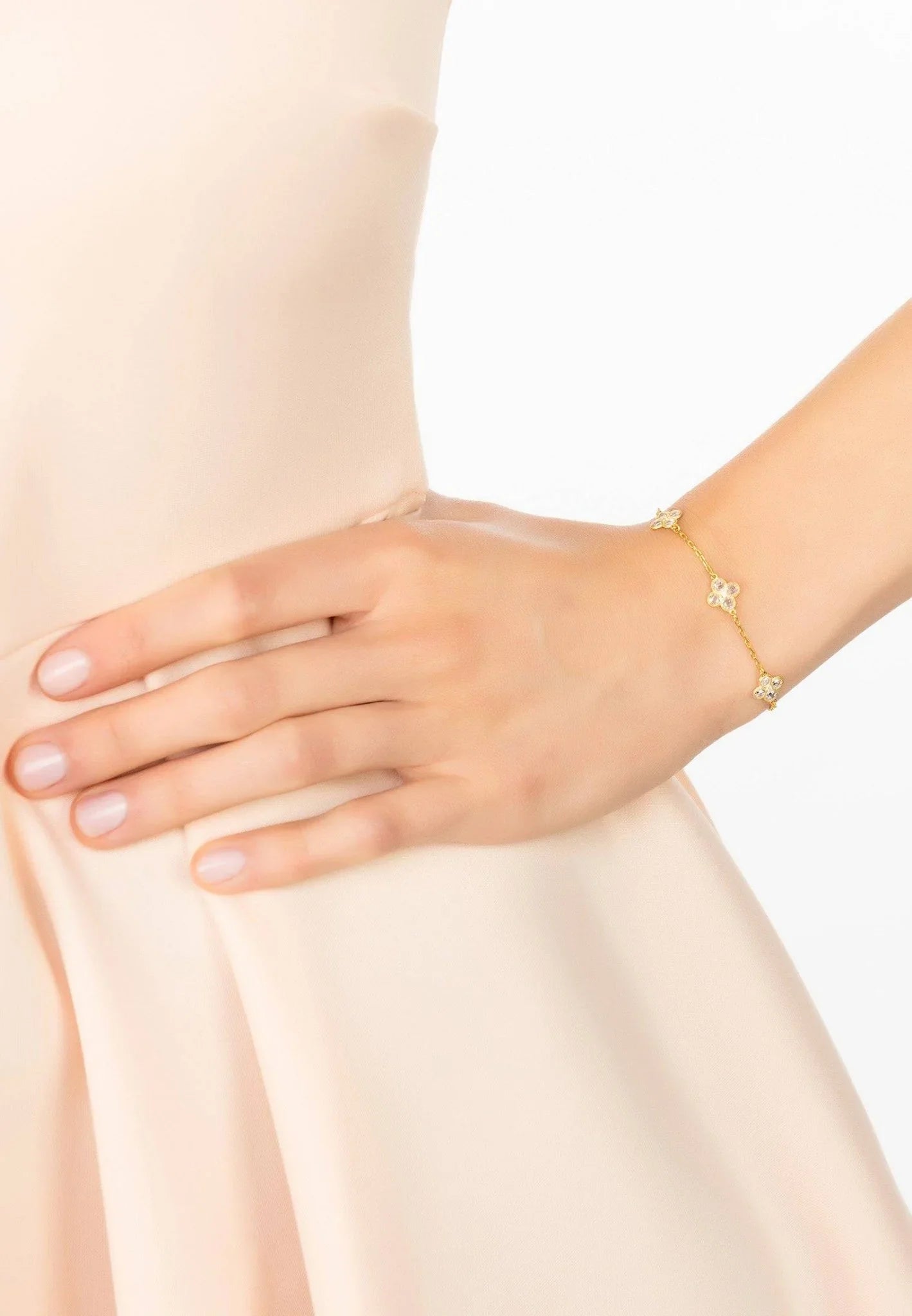 Flower Clover Triple Bracelet Gold - LATELITA Bracelets