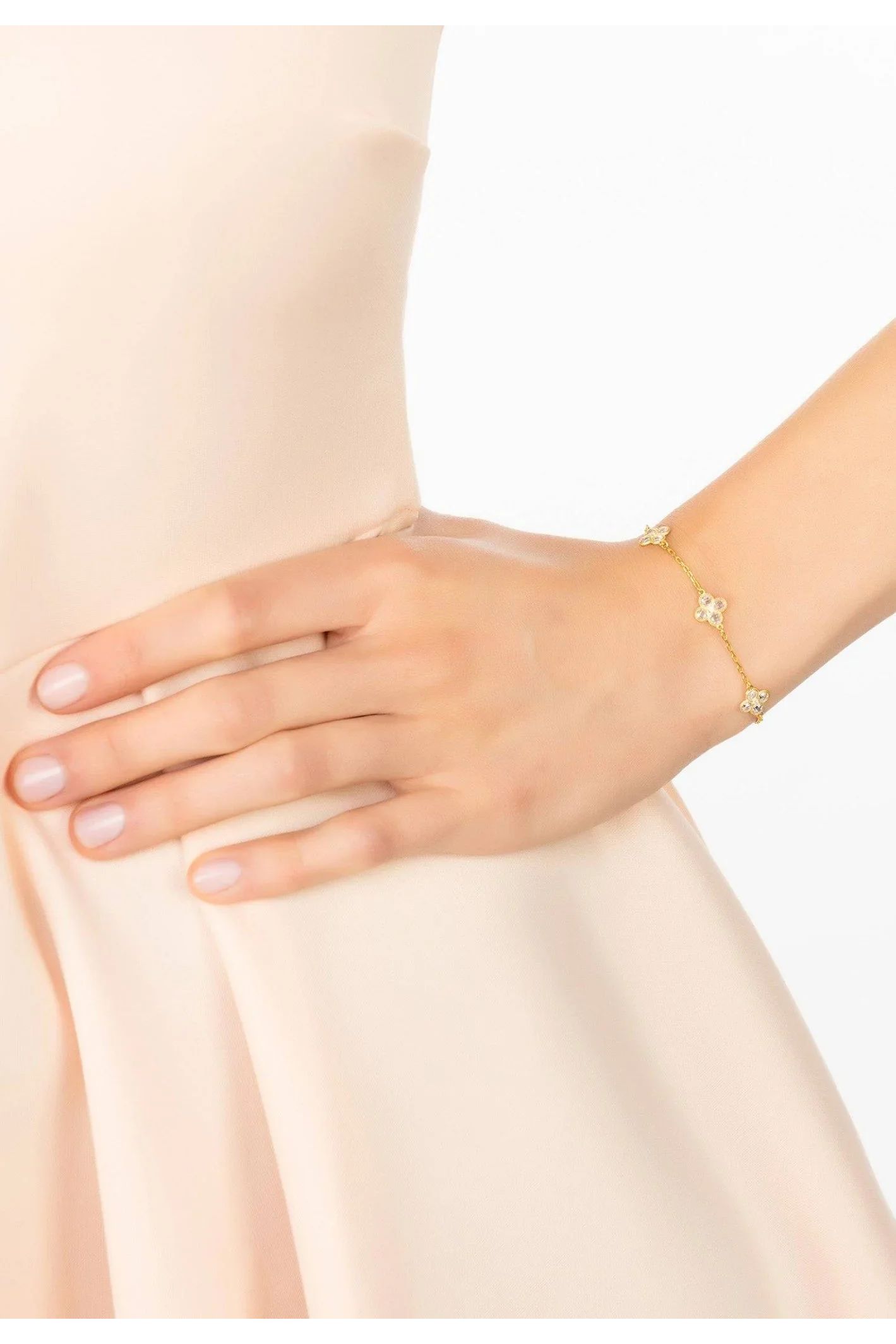 Flower Clover Triple Bracelet Gold - LATELITA Bracelets