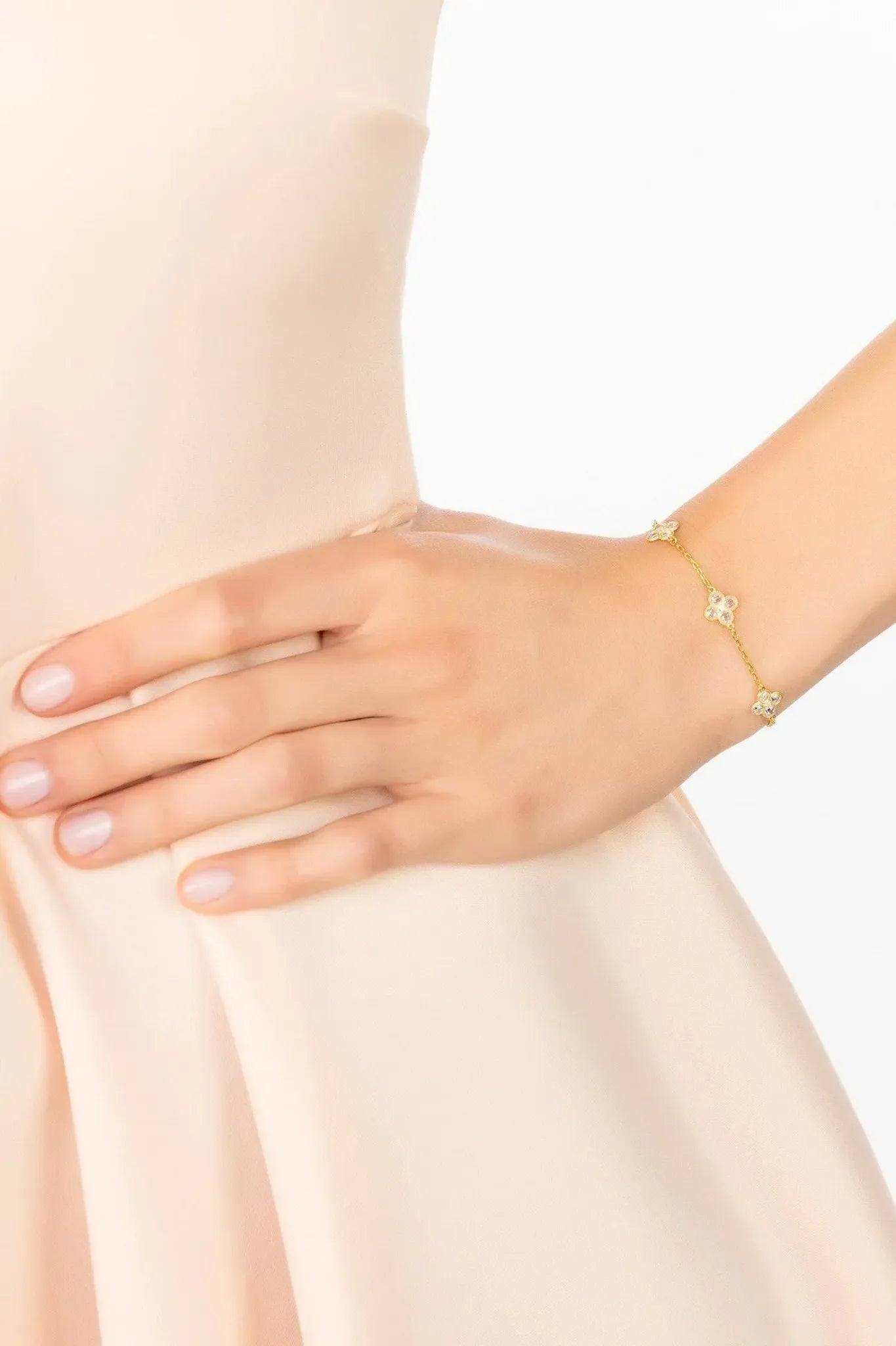 Flower Clover Triple Bracelet Gold - LATELITA Bracelets