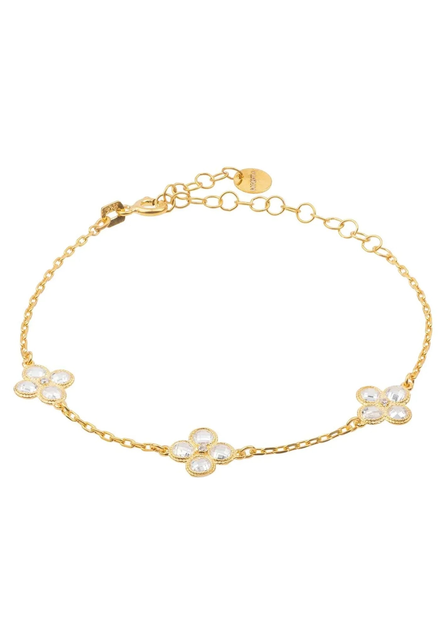 Pulsera Triple Flor Trébol Oro