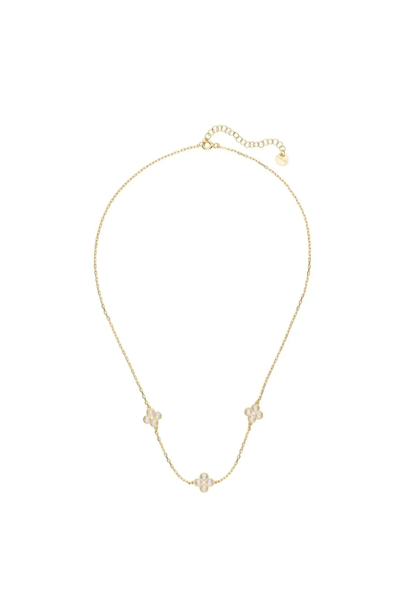 Flower Clover Triple Choker Necklace Gold - LATELITA Necklaces