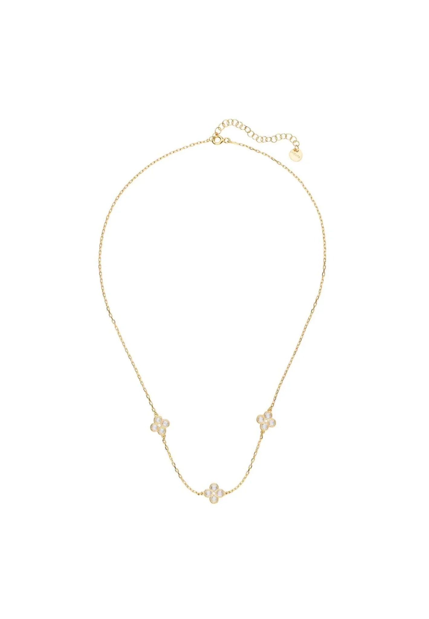 Flower Clover Triple Choker Necklace Gold - LATELITA Necklaces