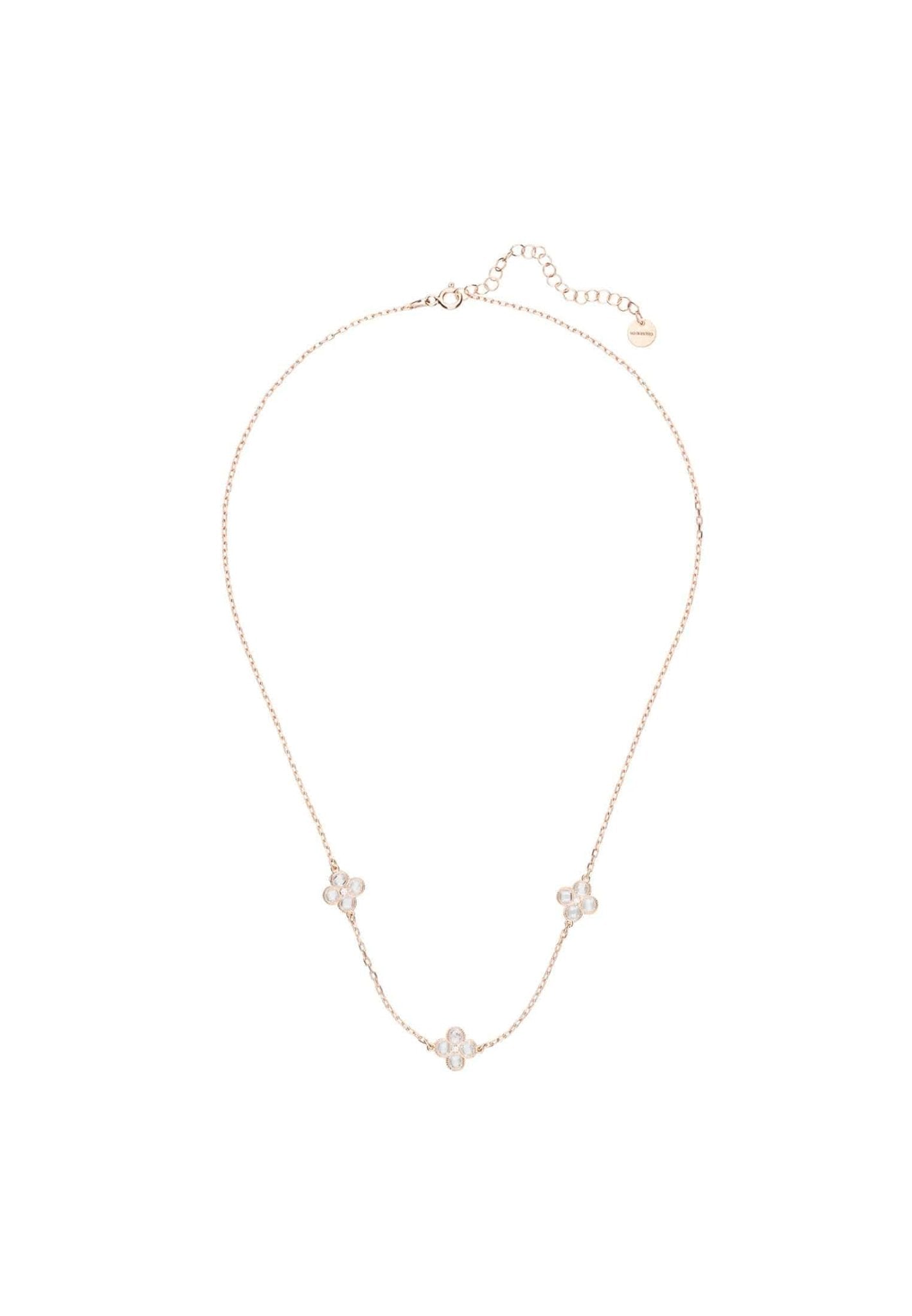 Flower Clover Triple Choker Necklace Rosegold - LATELITA Necklaces