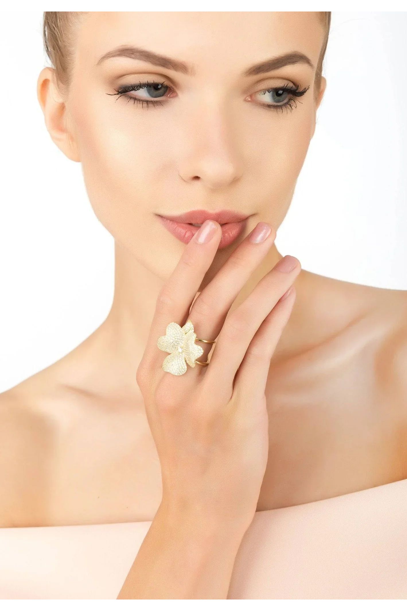 Flower Cocktail Ring Gold - LATELITA Rings