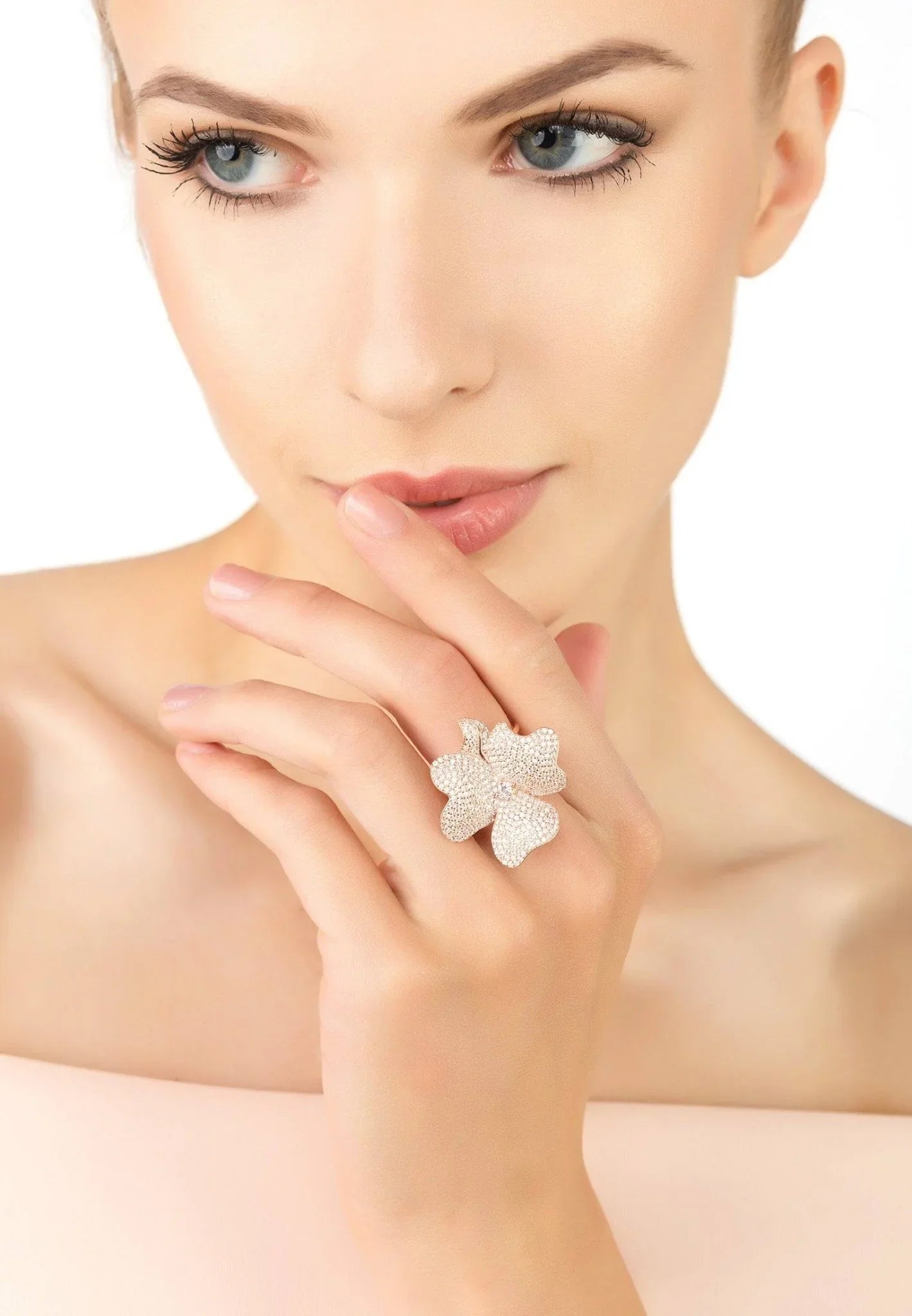 Flower Cocktail Ring Rosegold - LATELITA Rings