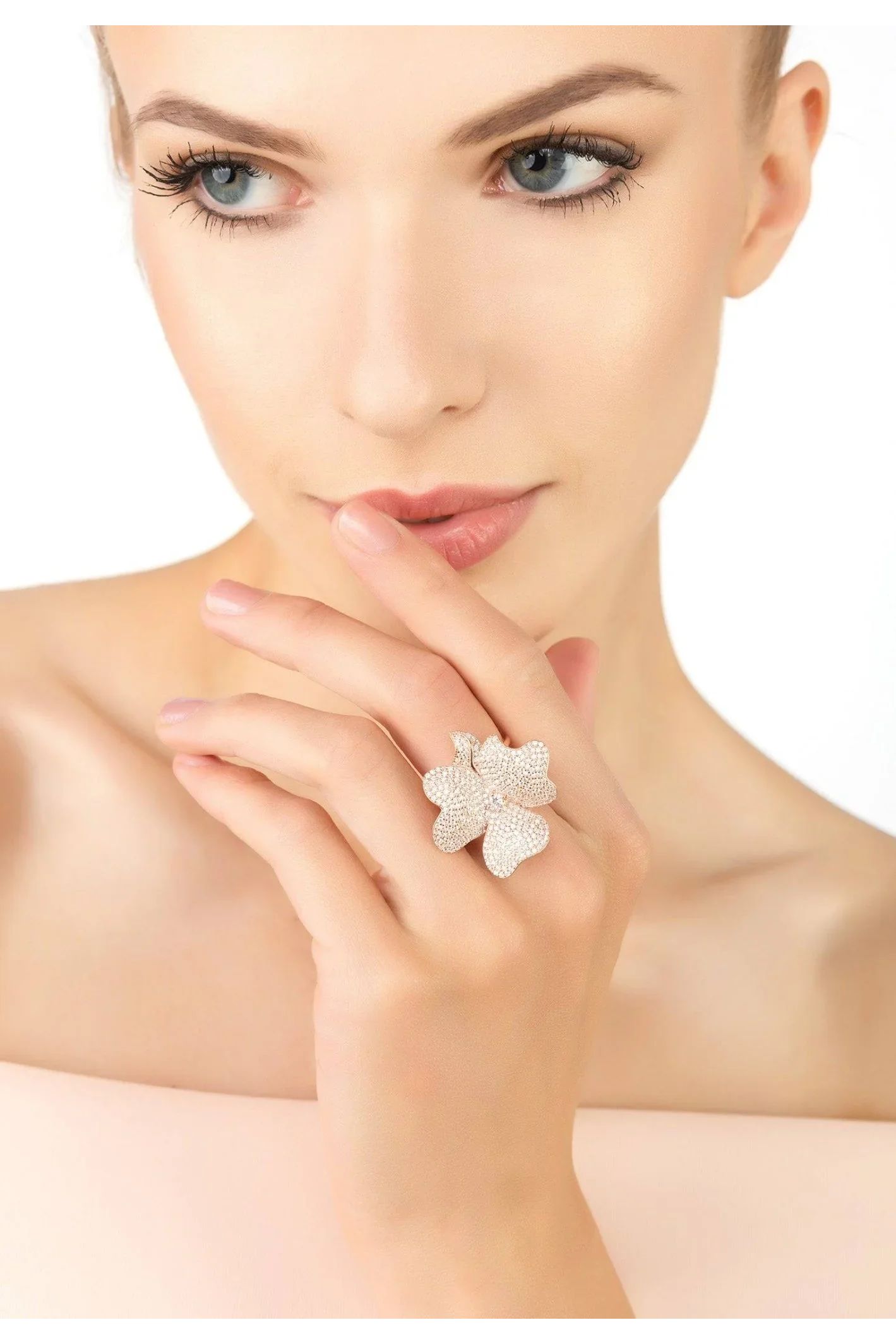 Flower Cocktail Ring Rosegold - LATELITA Rings