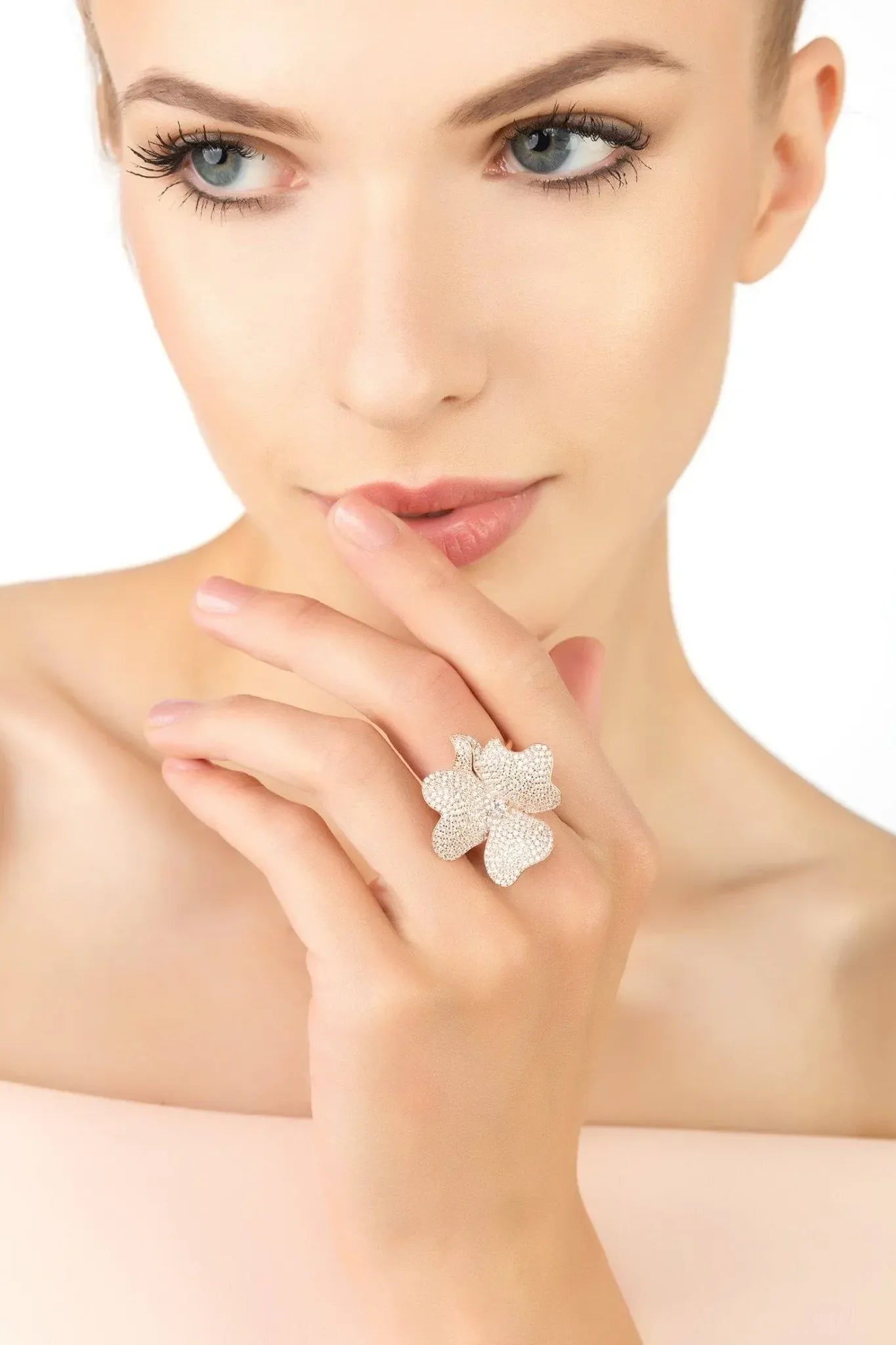 Flower Cocktail Ring Rosegold - LATELITA Rings
