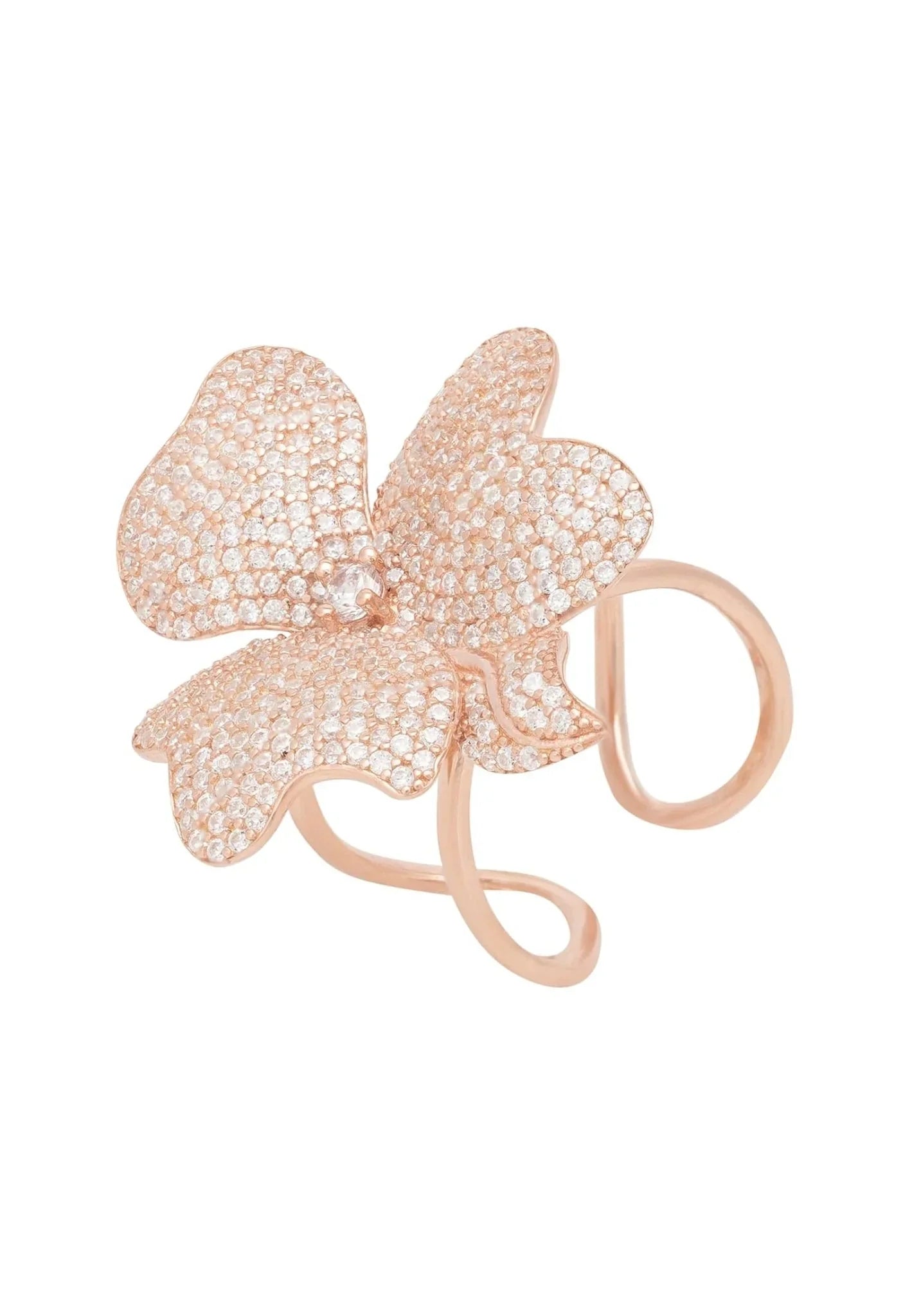 Flower Cocktail Ring Rosegold - LATELITA Rings