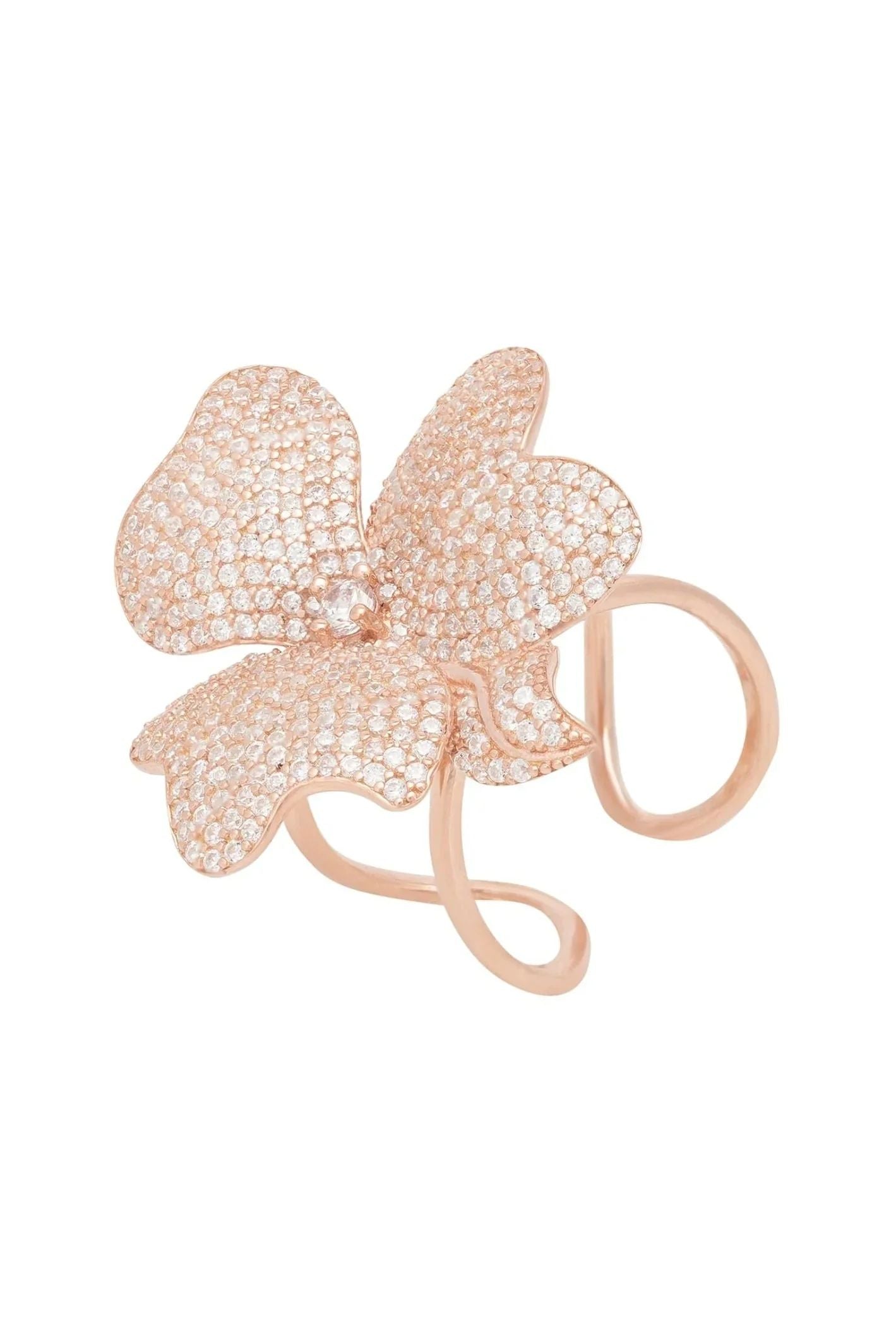Flower Cocktail Ring Rosegold - LATELITA Rings