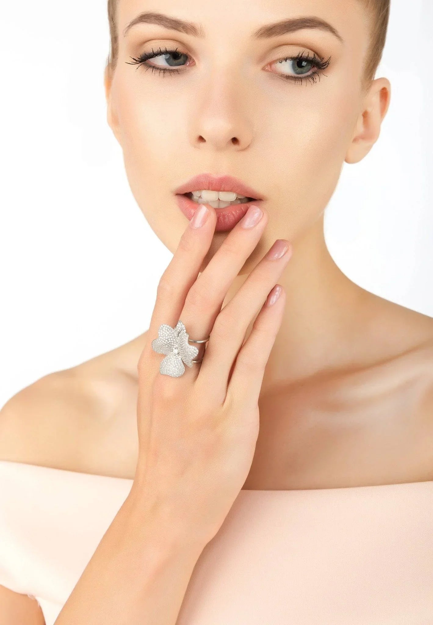 Flower Cocktail Ring Silver - LATELITA Rings