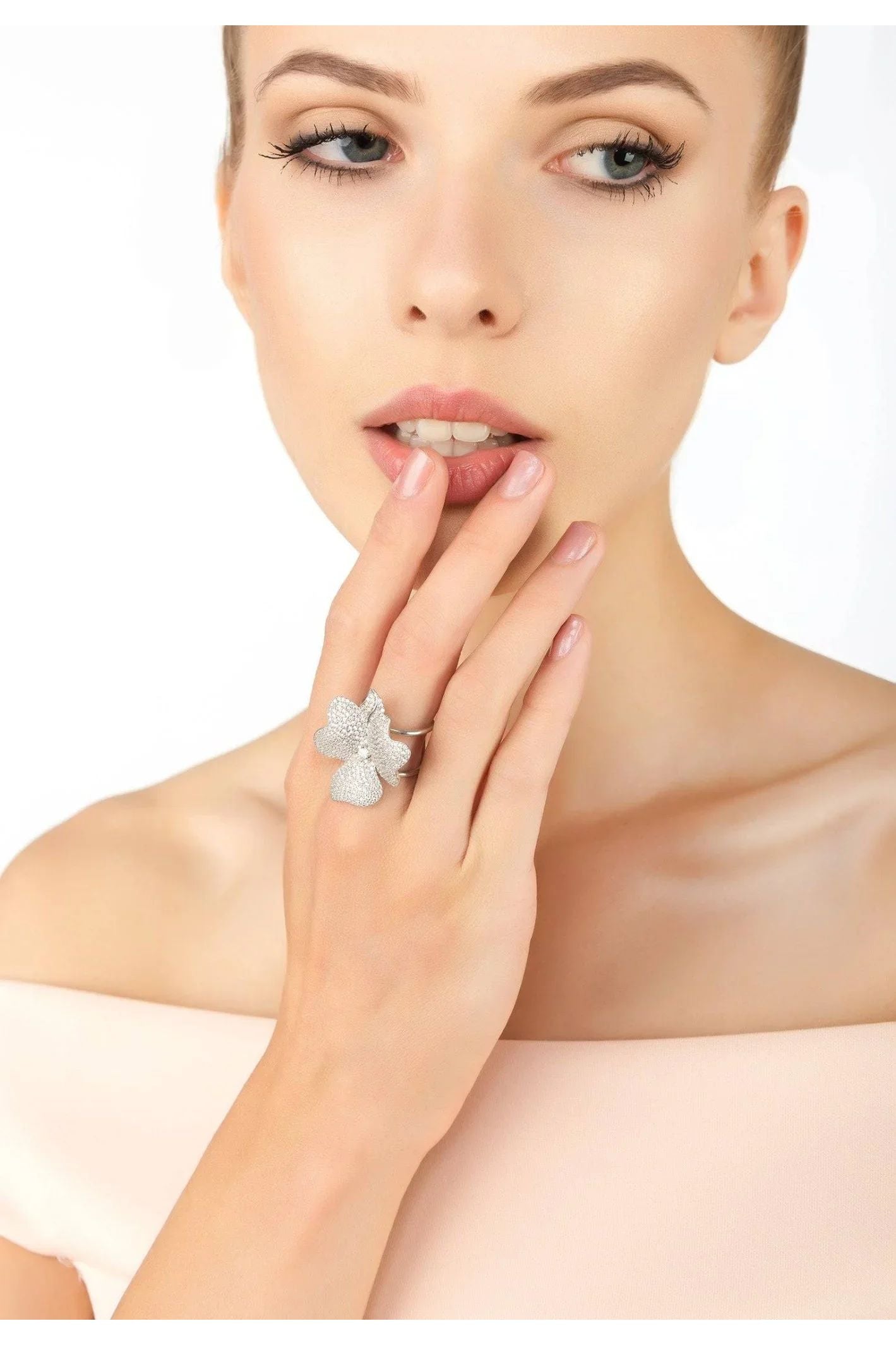Flower Cocktail Ring Silver - LATELITA Rings