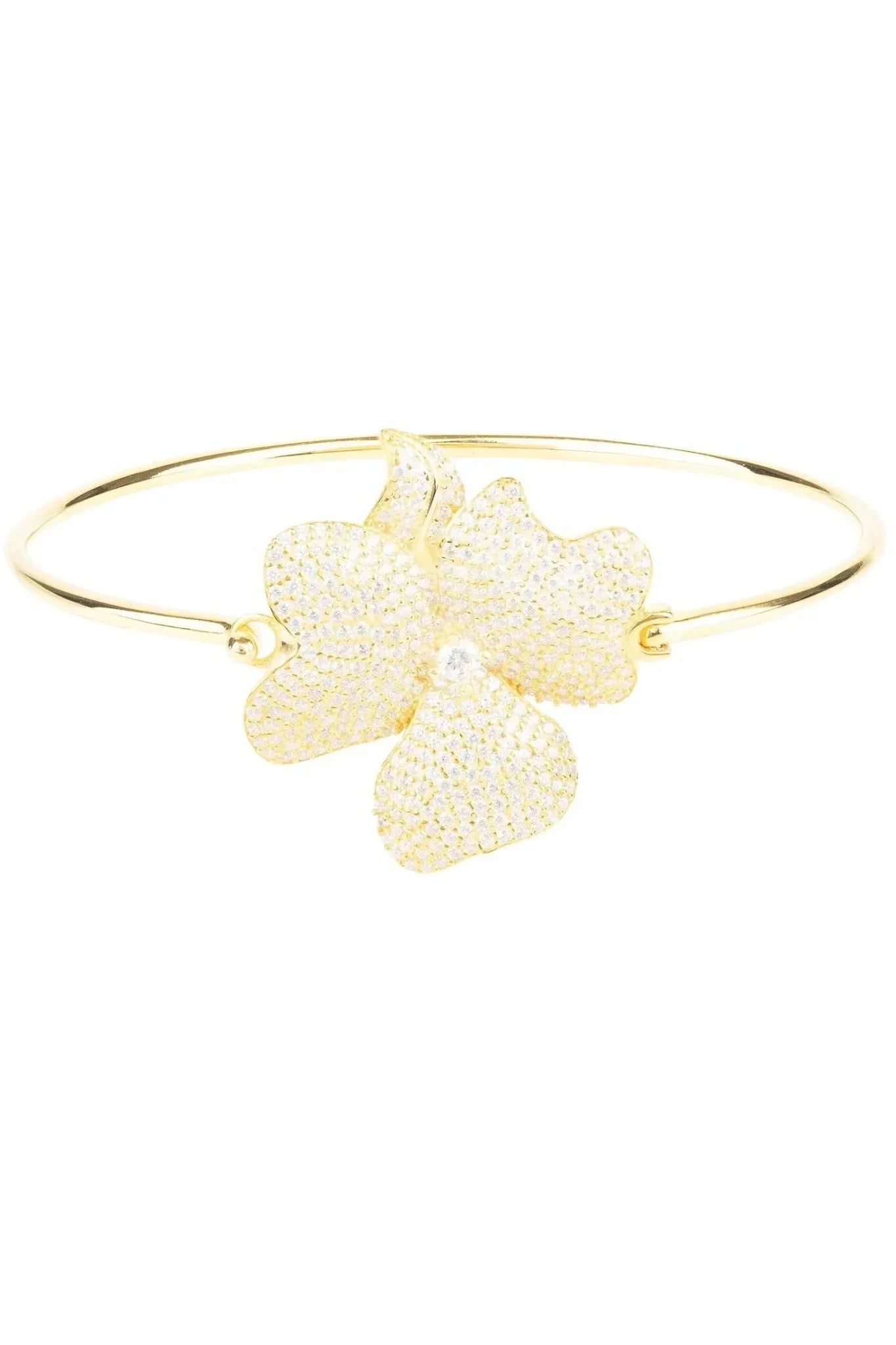 Flower Large Statement Cuff Bracelet Gold - LATELITA Bracelets