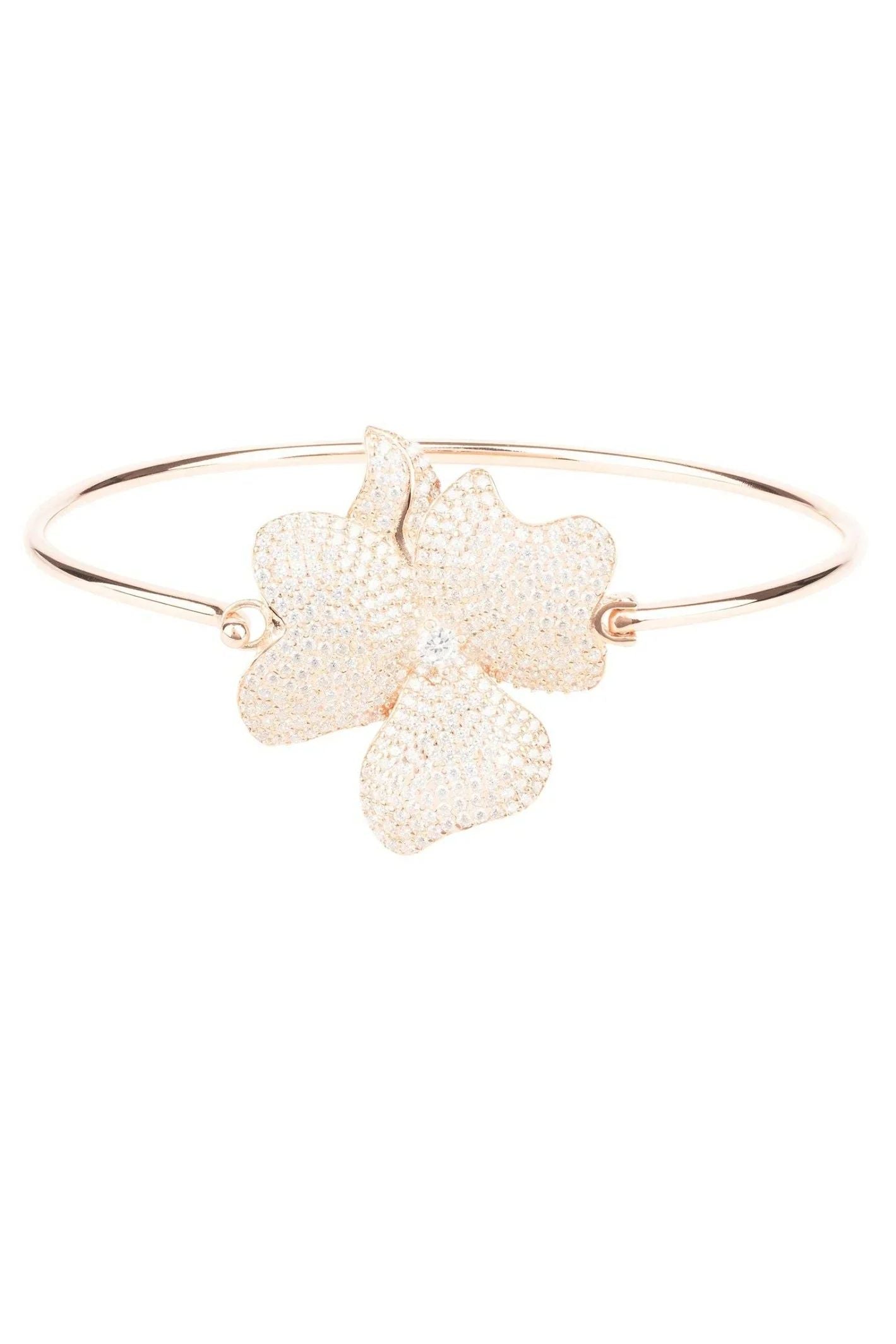 Flower Large Statement Cuff Bracelet Rosegold - LATELITA Bracelets