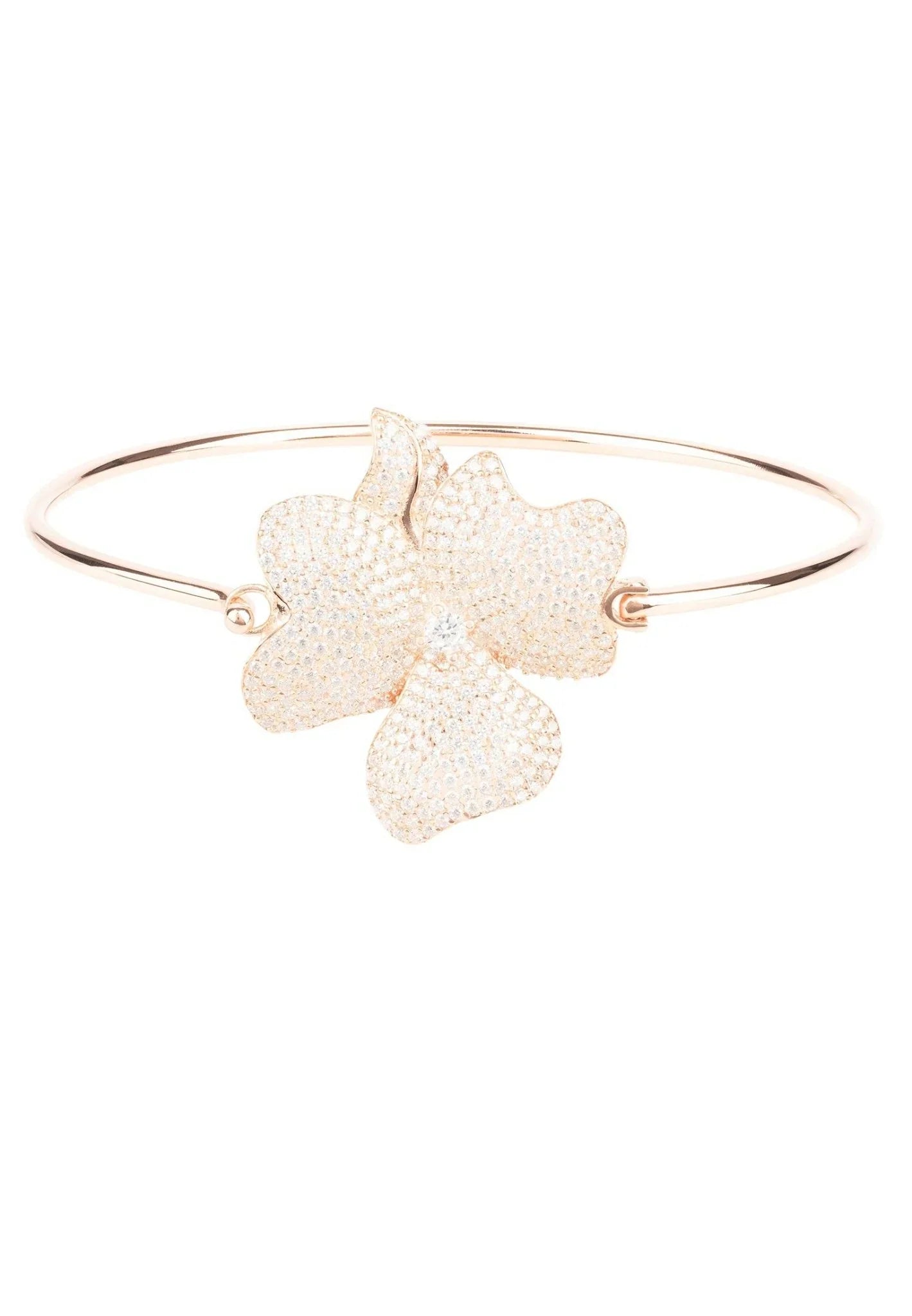 Flower Large Statement Cuff Bracelet Rosegold - LATELITA Bracelets