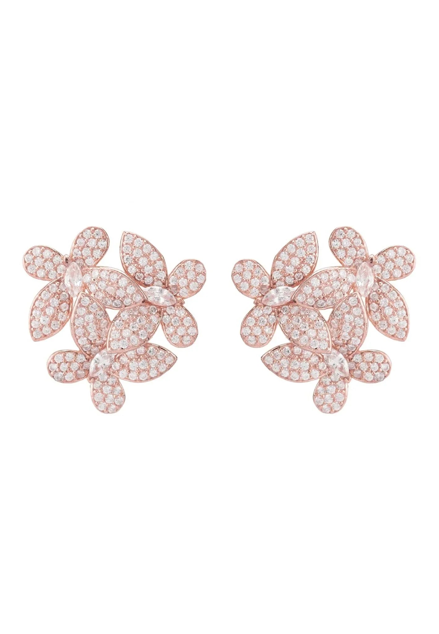 Flowers Large Stud Earrings Rosegold - LATELITA Earrings