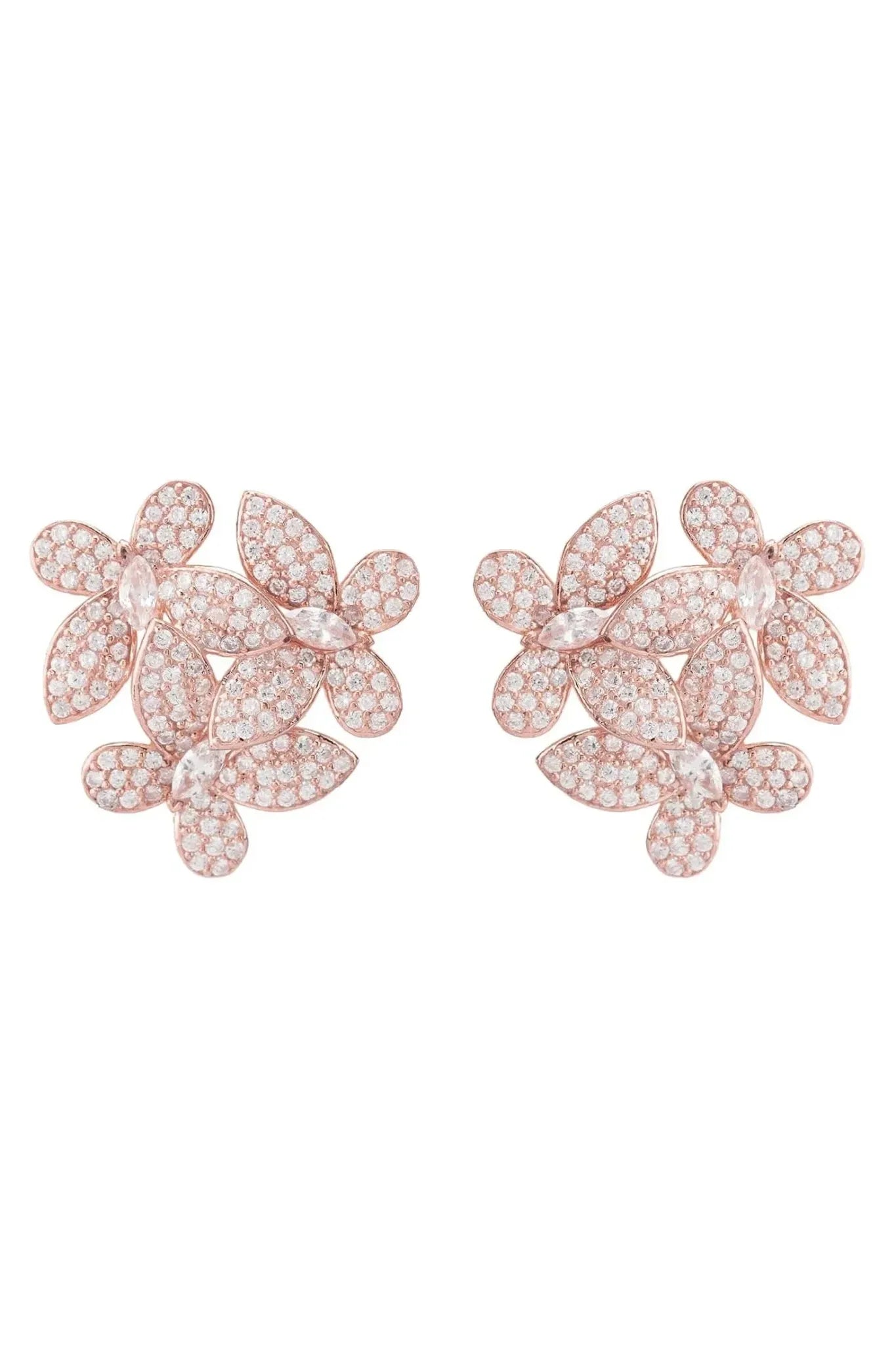 Flowers Large Stud Earrings Rosegold - LATELITA Earrings