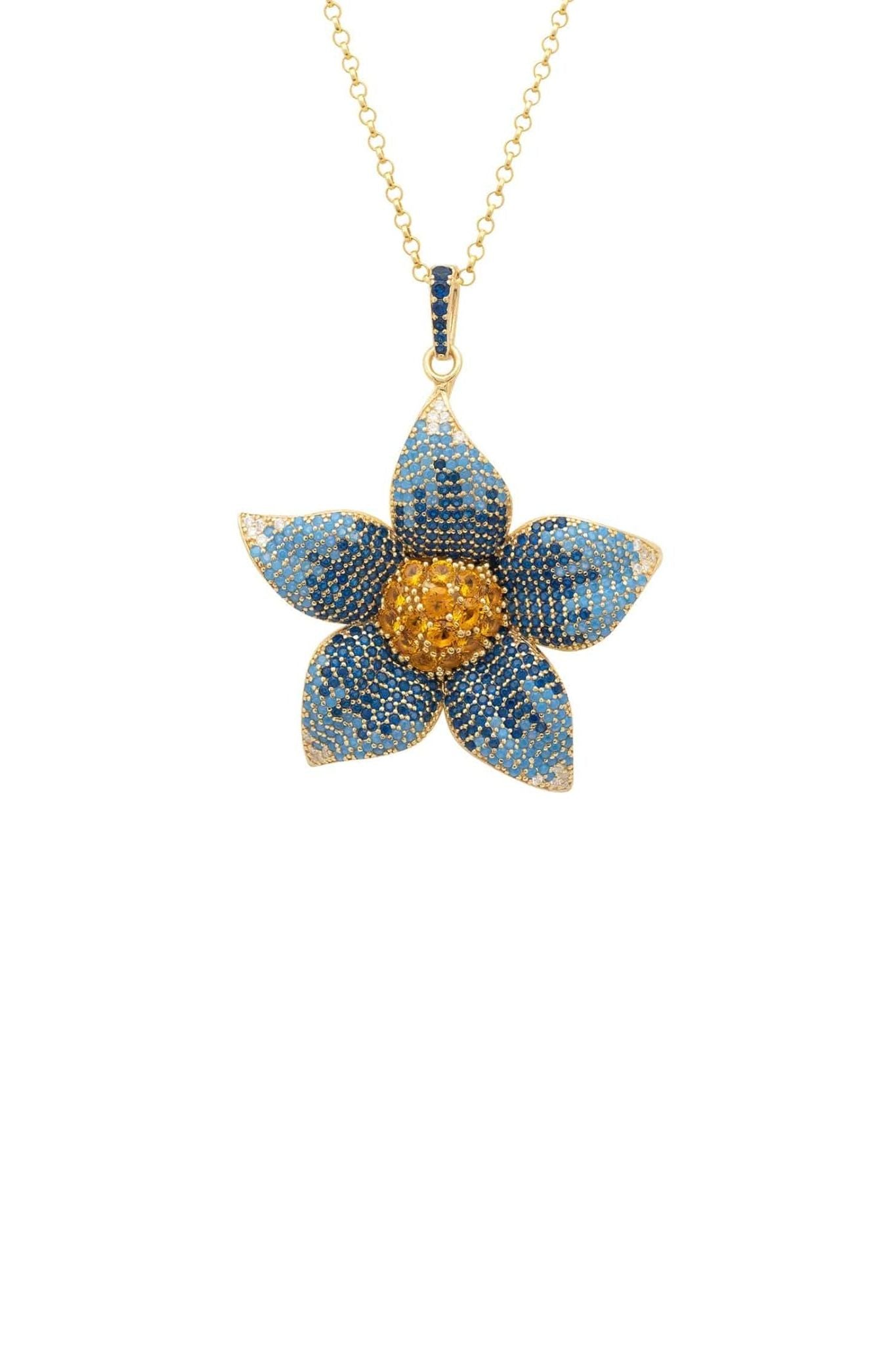 Forget Me Not Flower Necklace Gold - LATELITA Necklaces