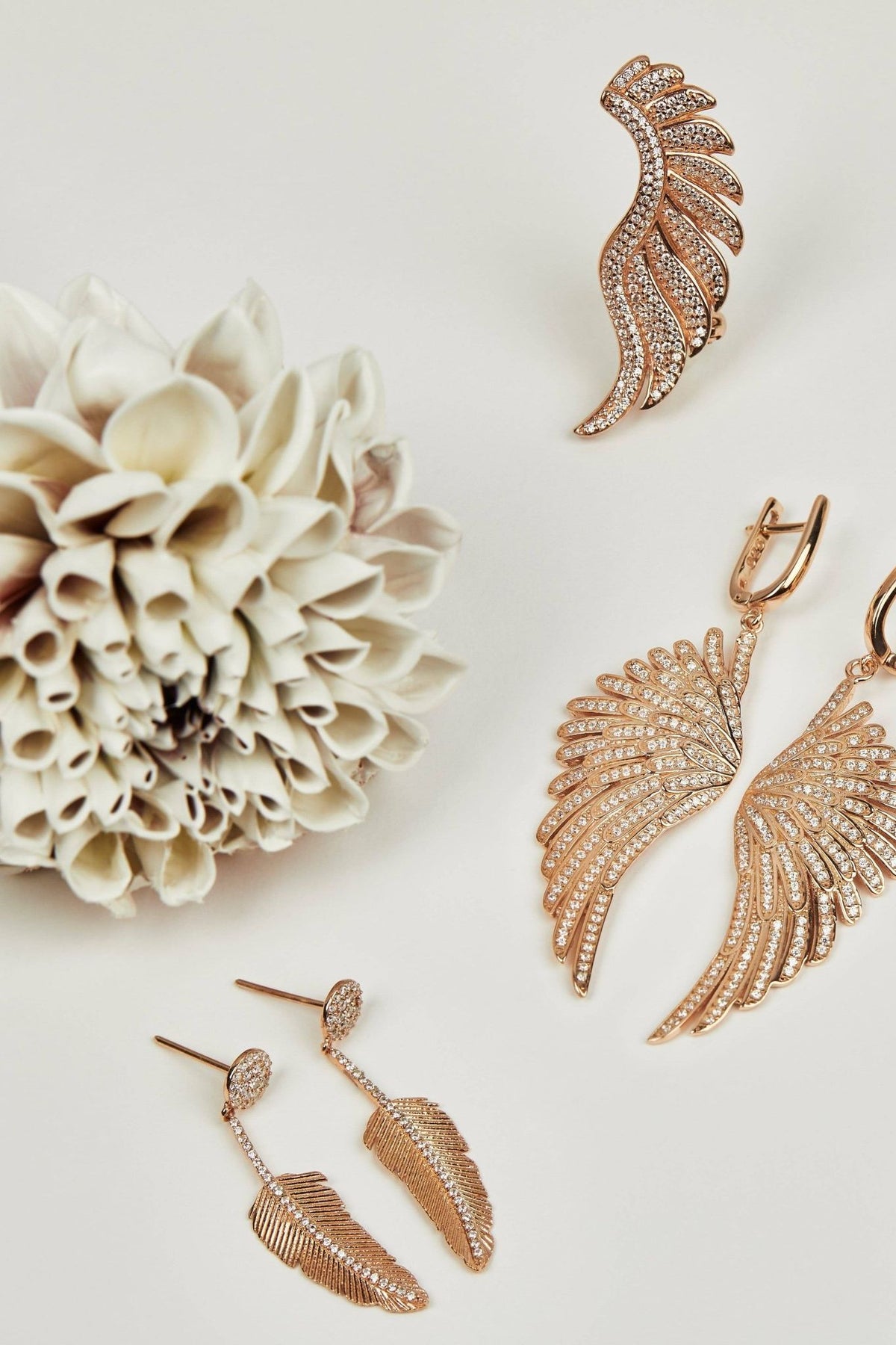 Gabriel Angel Wing Ear Climber Rosegold - LATELITA Earrings