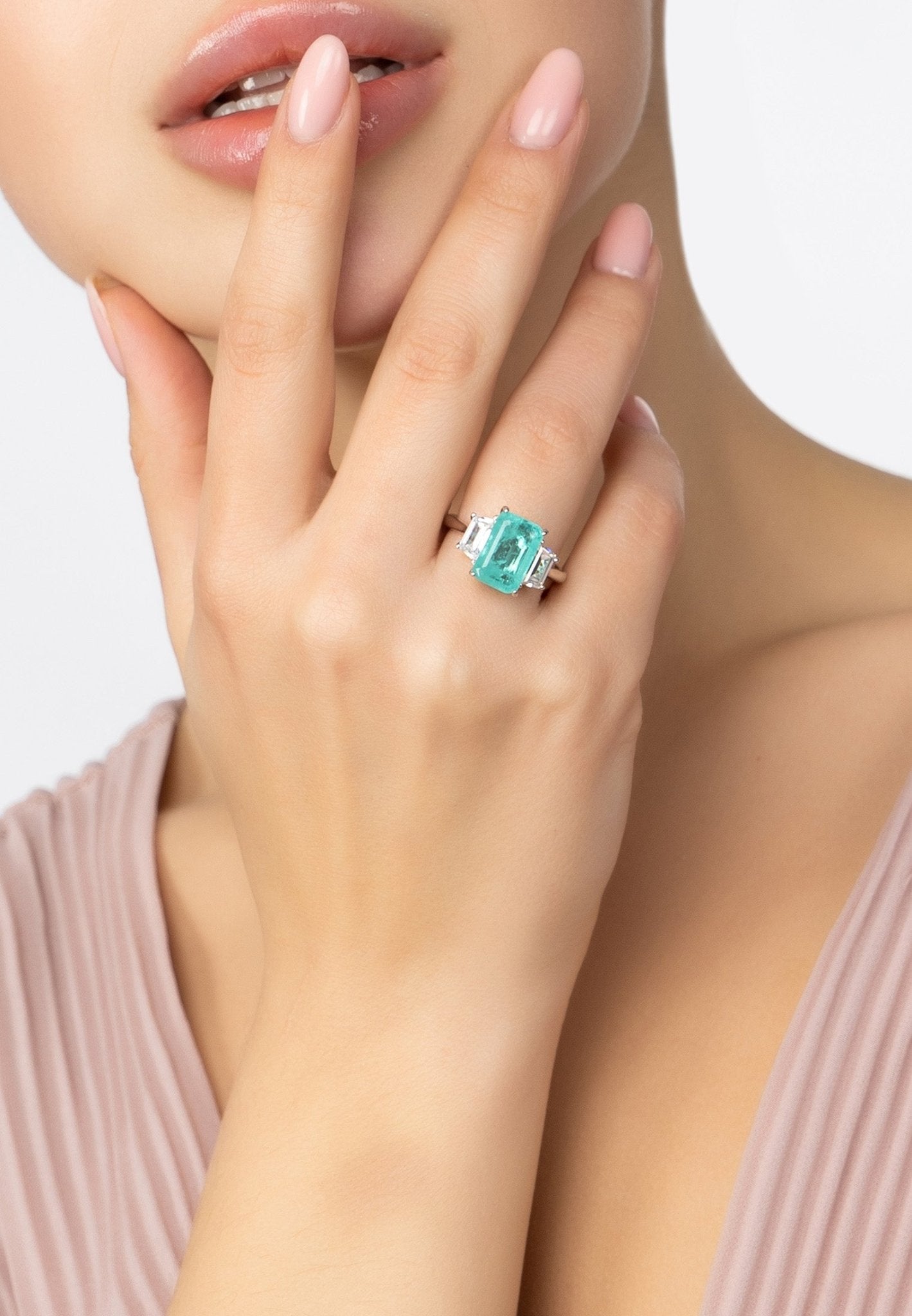 Georgina Gemstone Cocktail Ring Silver Paraiba Tourmaline - LATELITA Rings
