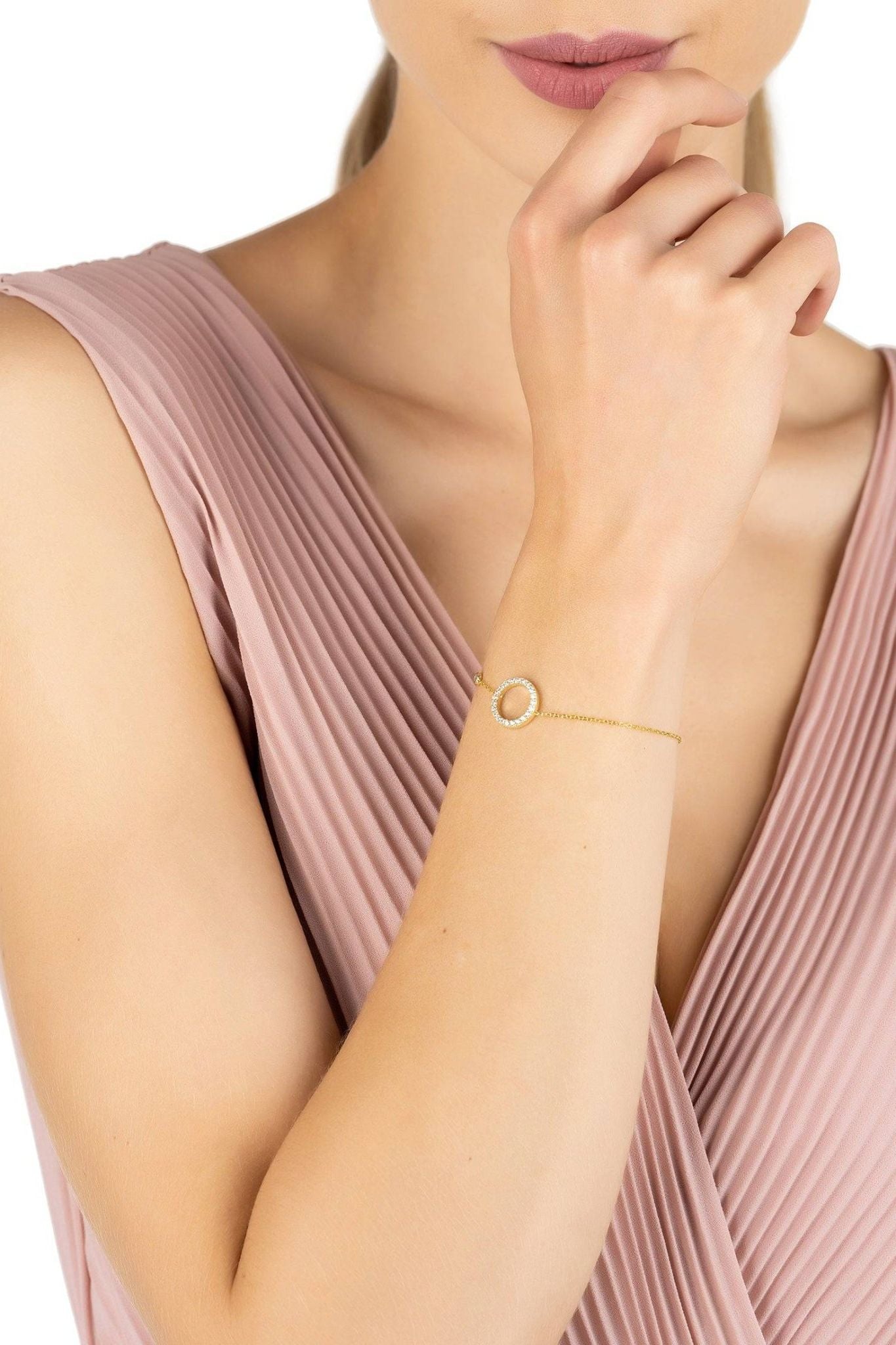 Halo Sparkling Circle Bracelet Gold - LATELITA Bracelets