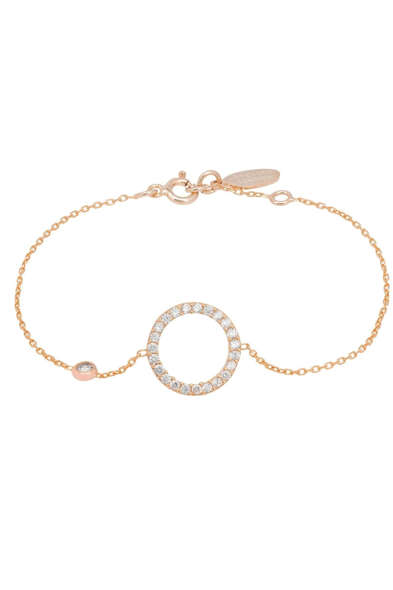 Halo Sparkling Circle Bracelet Rosegold - LATELITA Bracelets